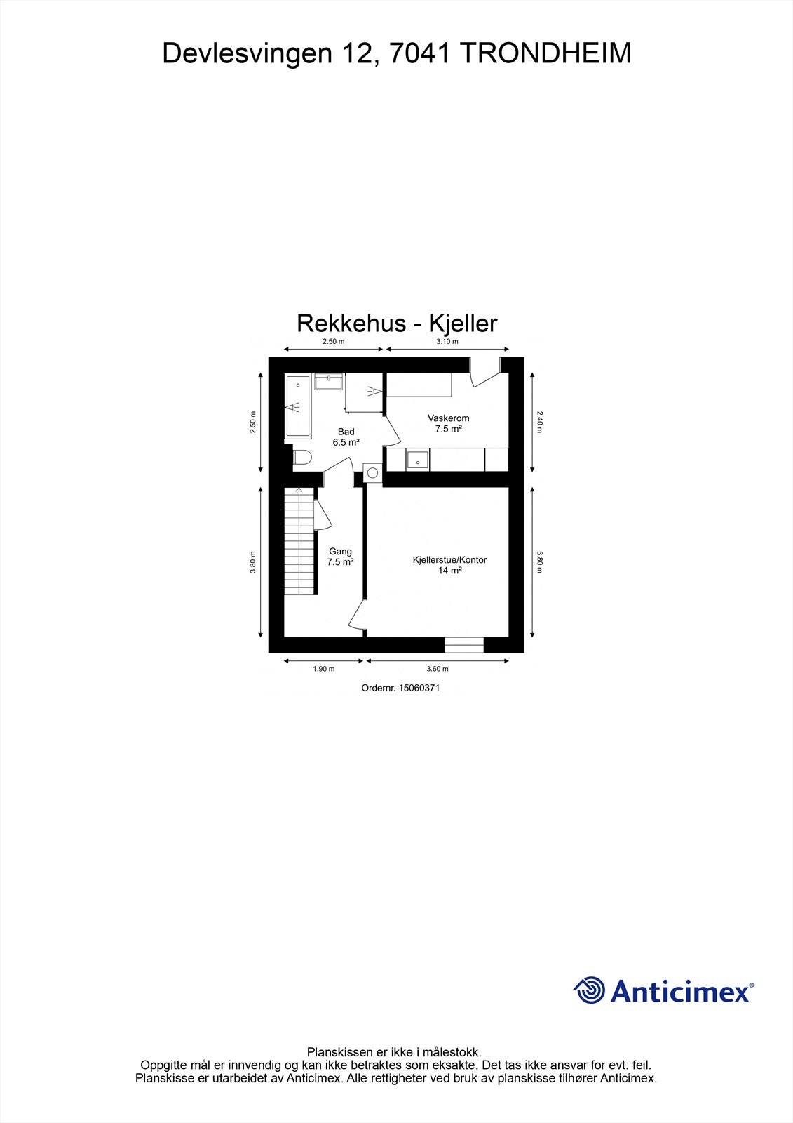 Planskisse kjeller. Galleribilde