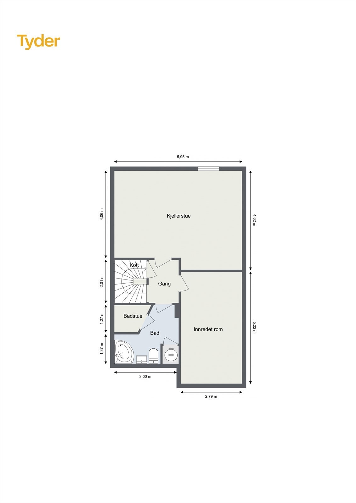 Plantegning underetasje Galleribilde