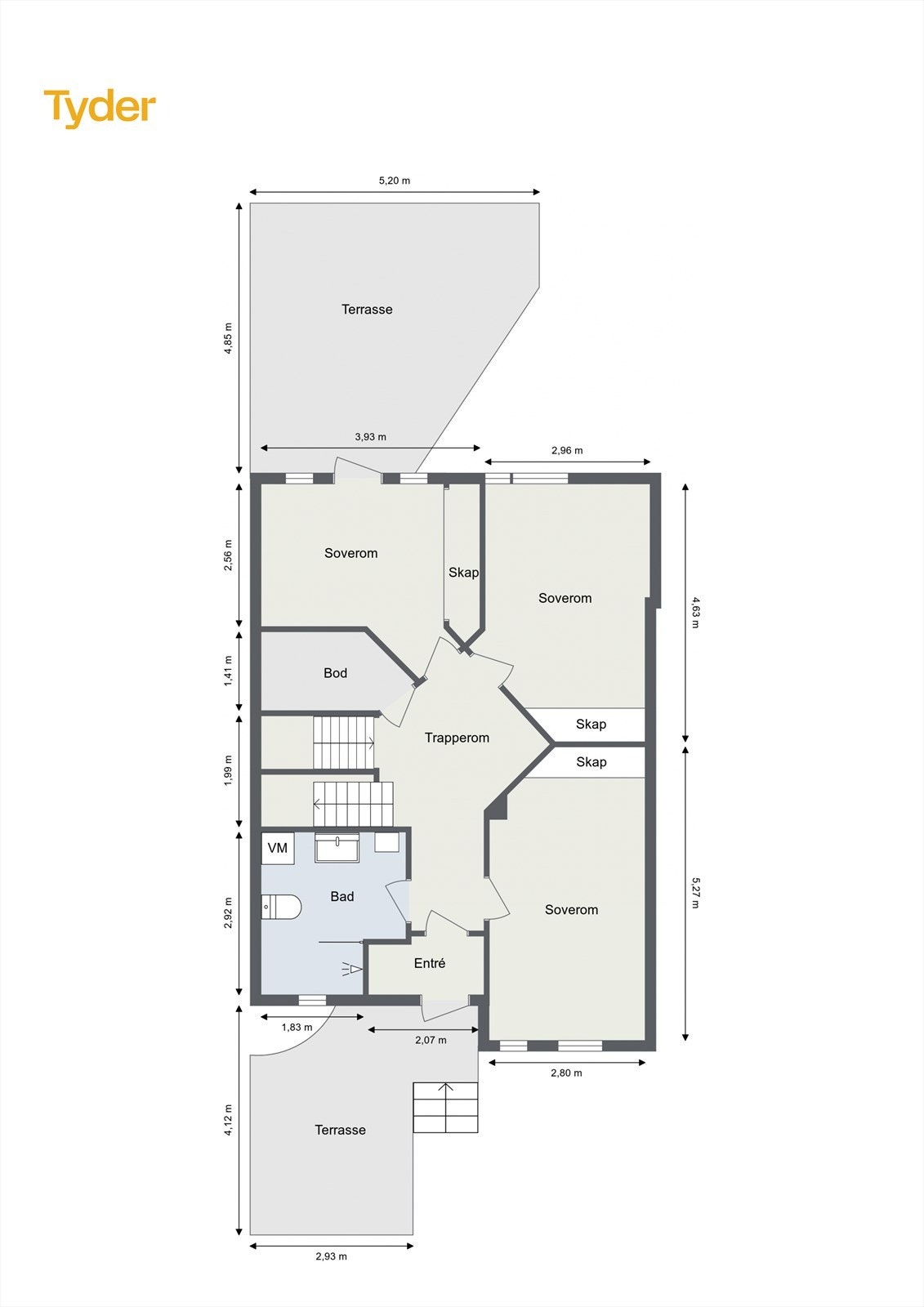 Plantegning 1. etasje Galleribilde