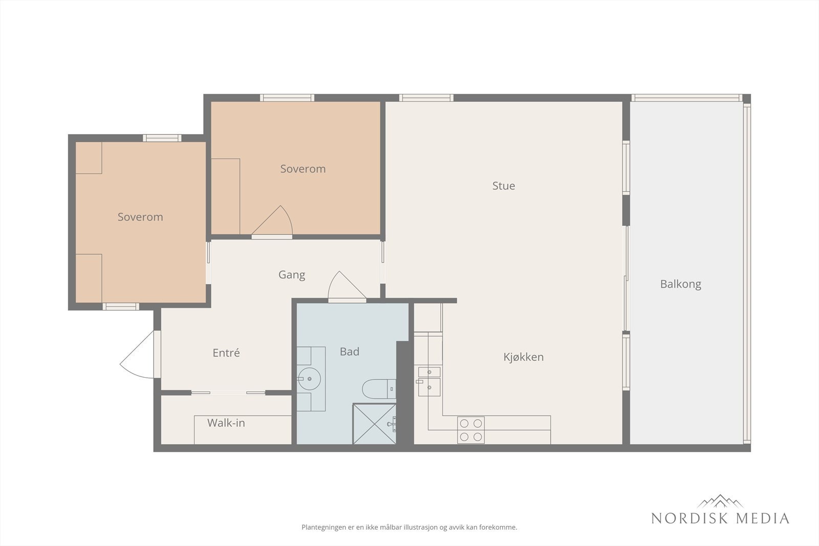 Plantegning for leiligheten Galleribilde