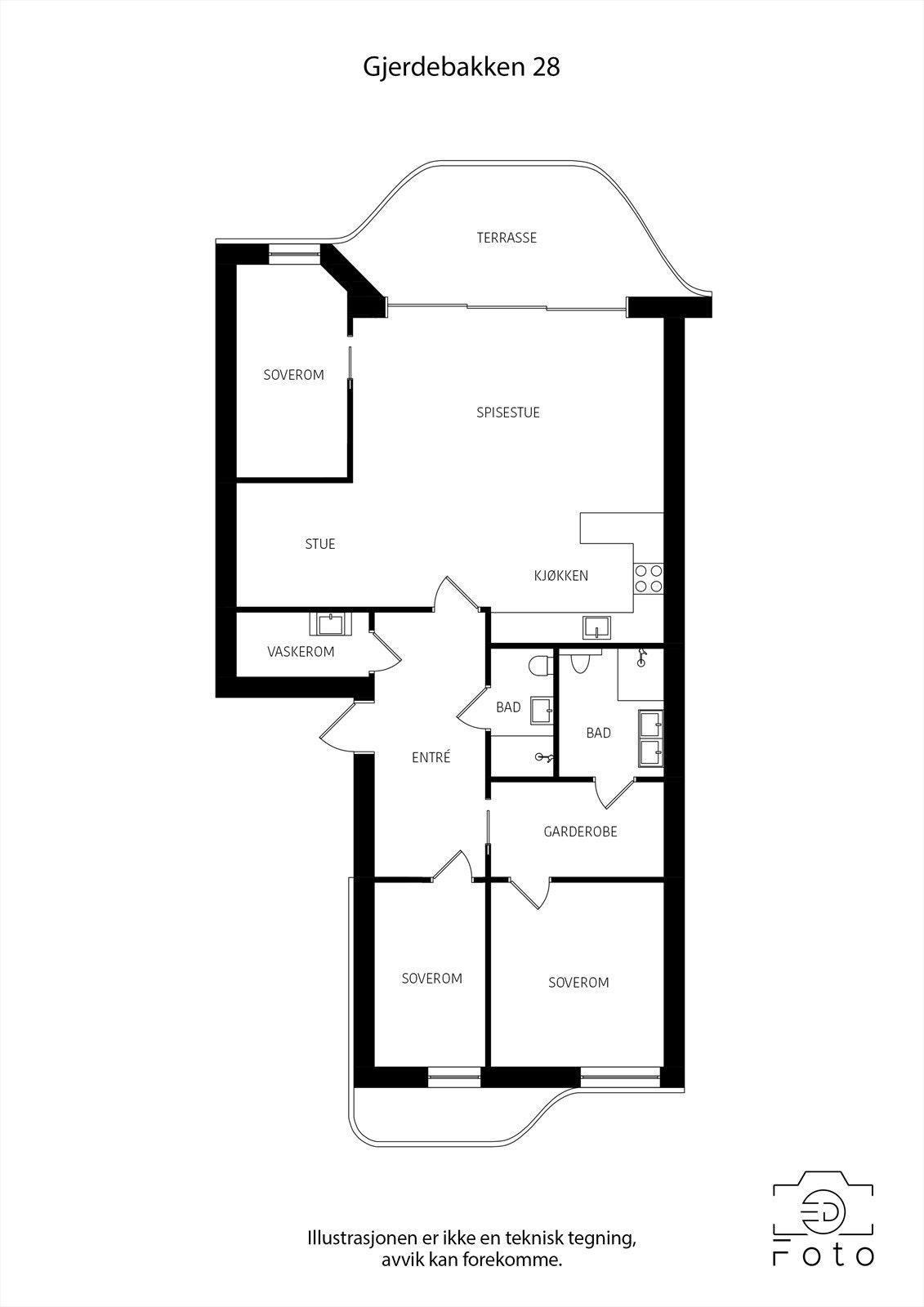 Leiligheten har en god planløsning med følgende rominndelinger: Galleribilde