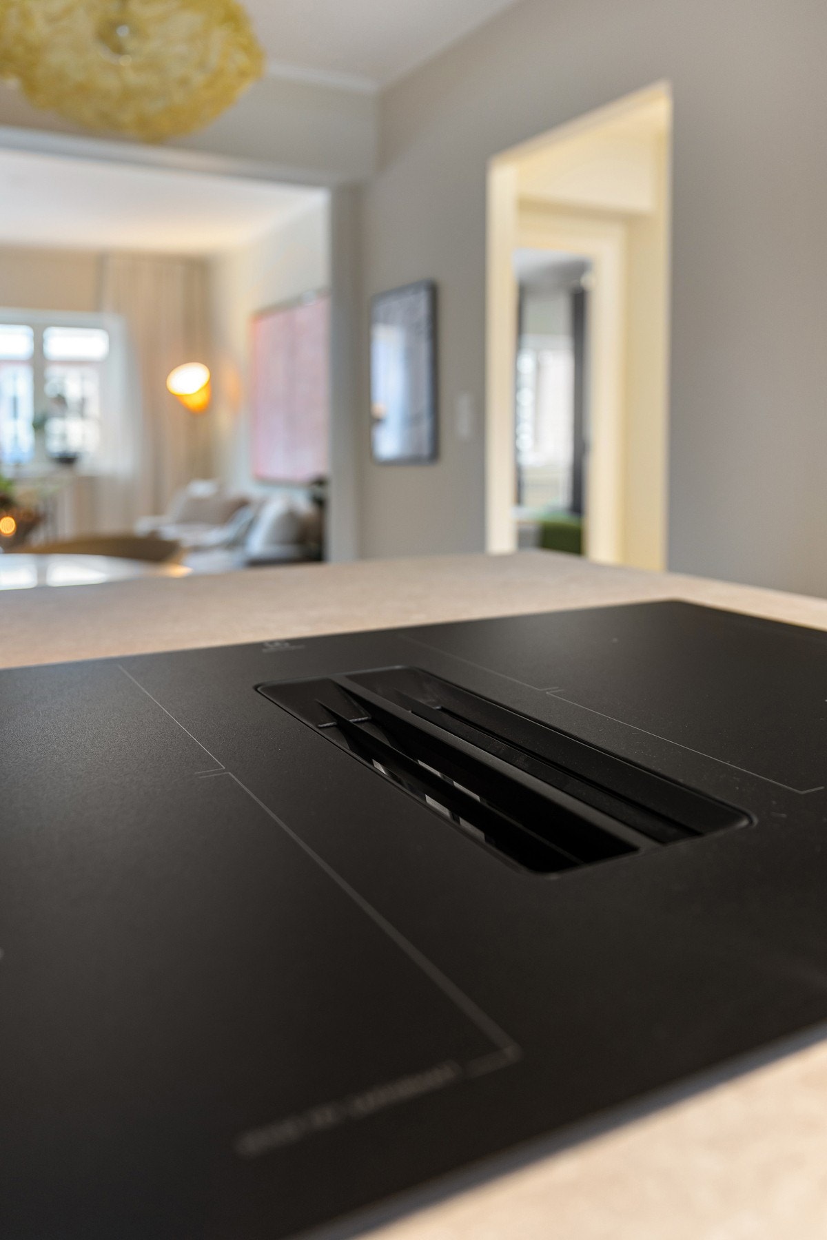 Stilren platetopp med integrert ventilator. Galleribilde