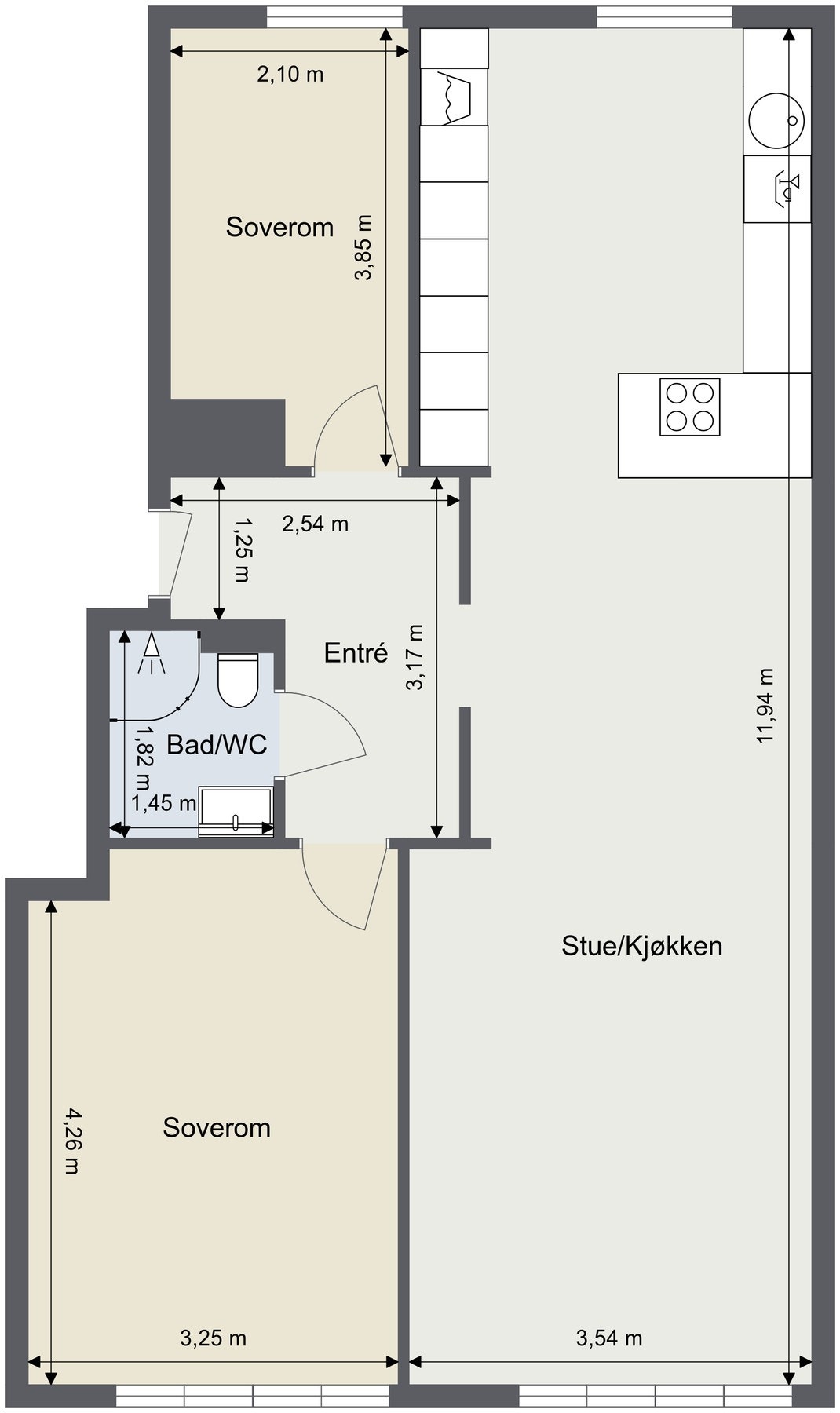 Plantegning. Skissen er ikke målbar og avvik kan forekomme. Galleribilde