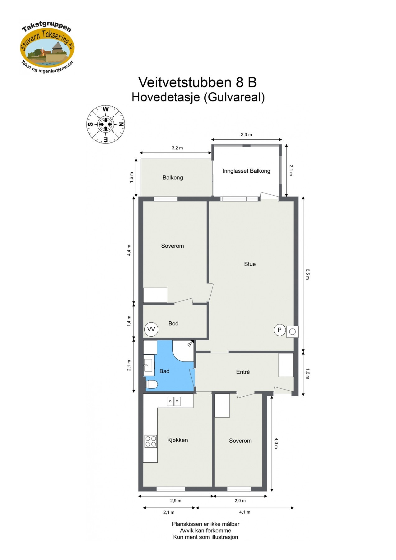 Oppmålt planløsning Galleribilde