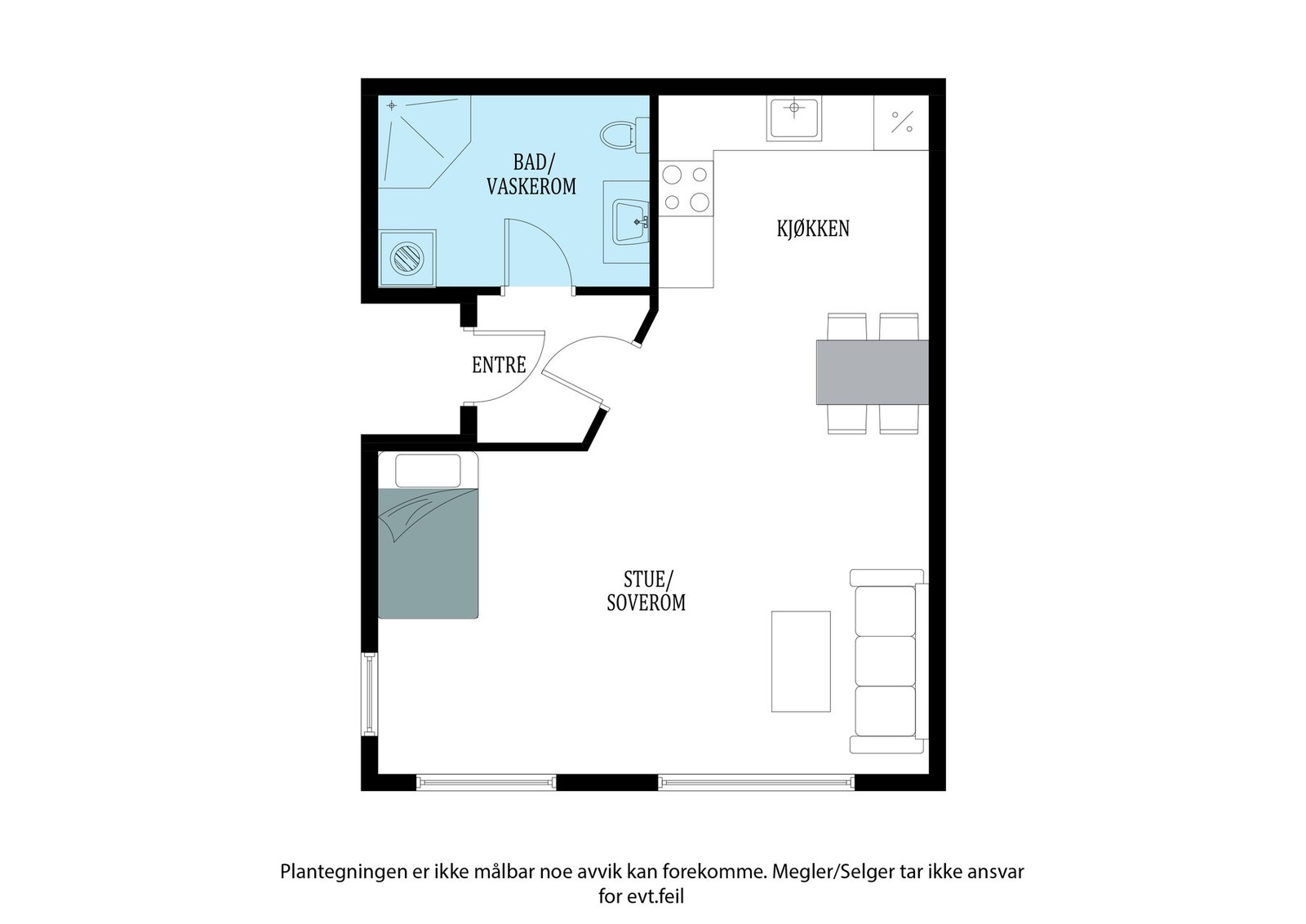 Plantegning hybel Galleribilde