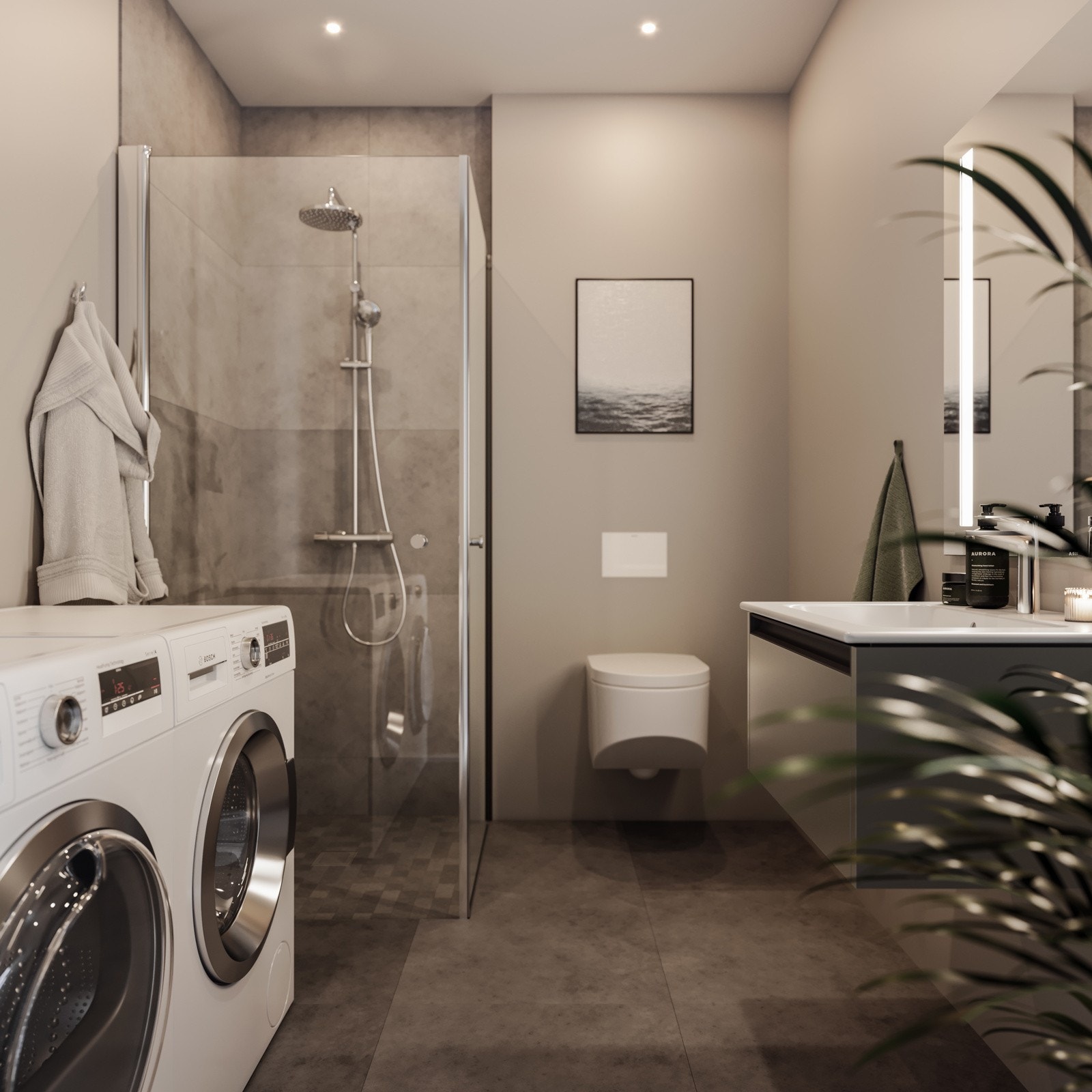 Smakfulle og moderne bad (illustrasjon) Galleribilde