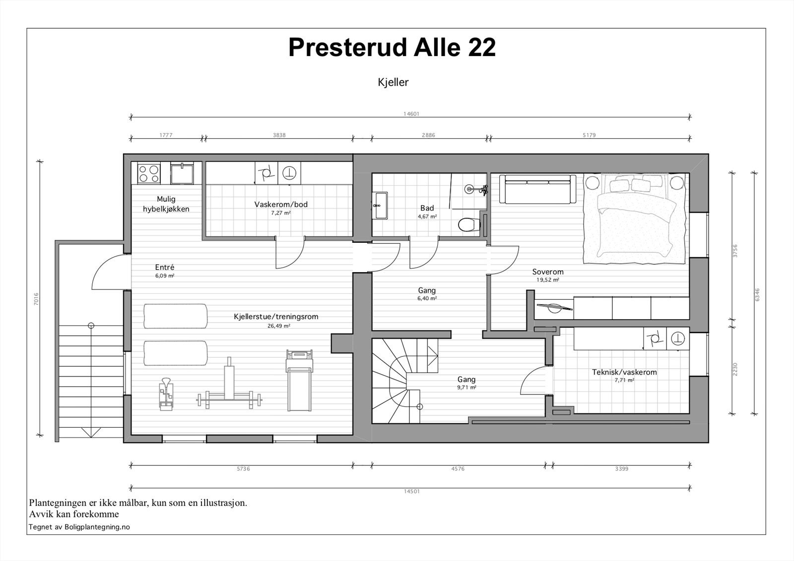 Plantegning underetasje. Galleribilde