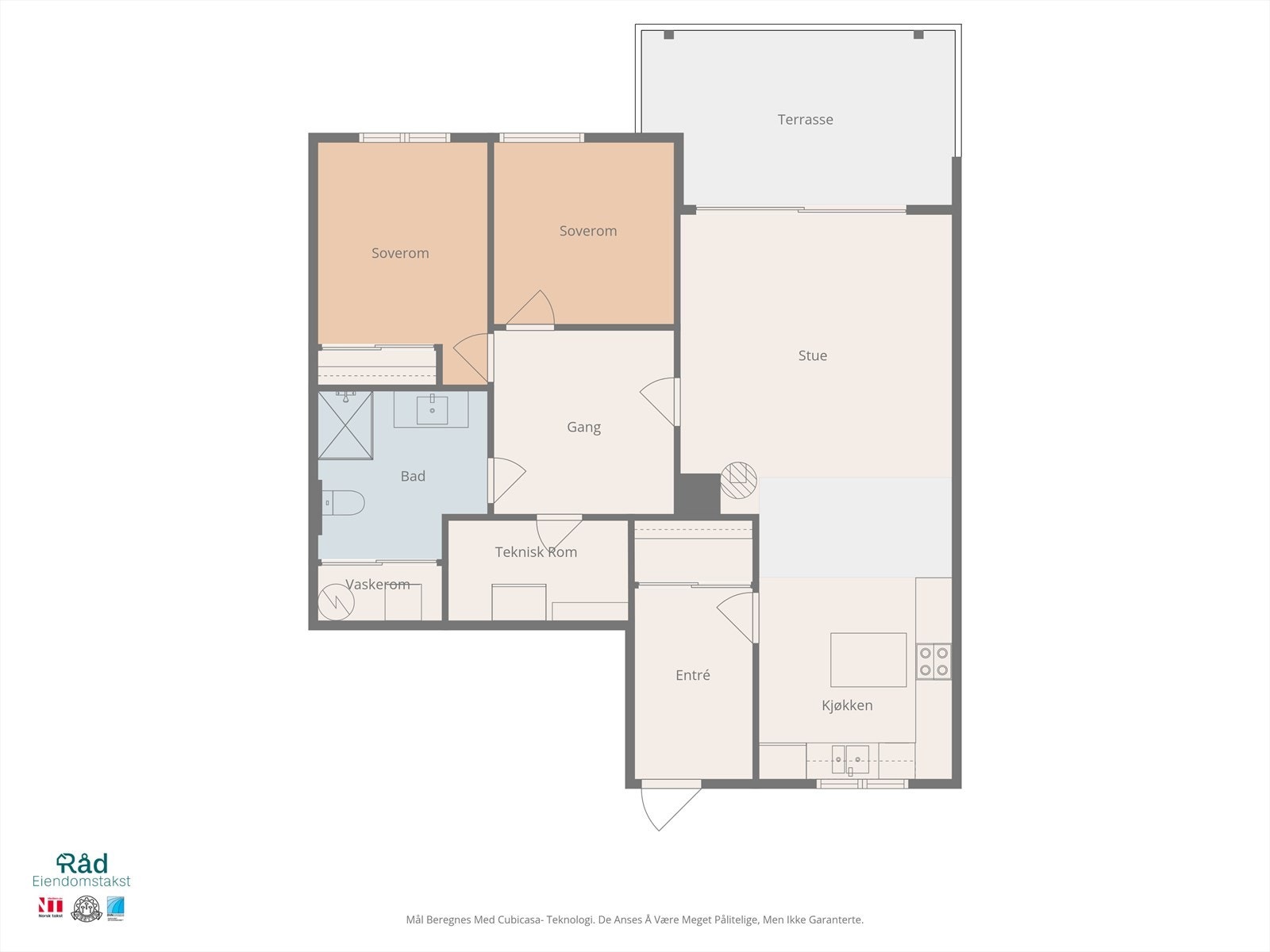 Planløsning over leiligheten. Galleribilde