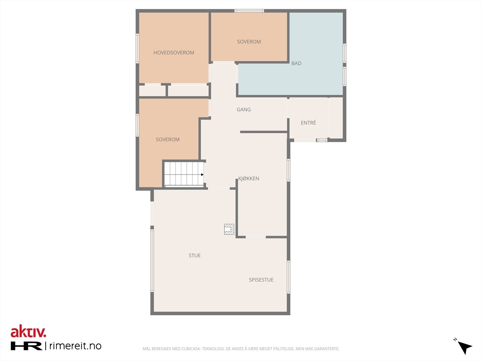 Plantegning hovedetasje. Galleribilde