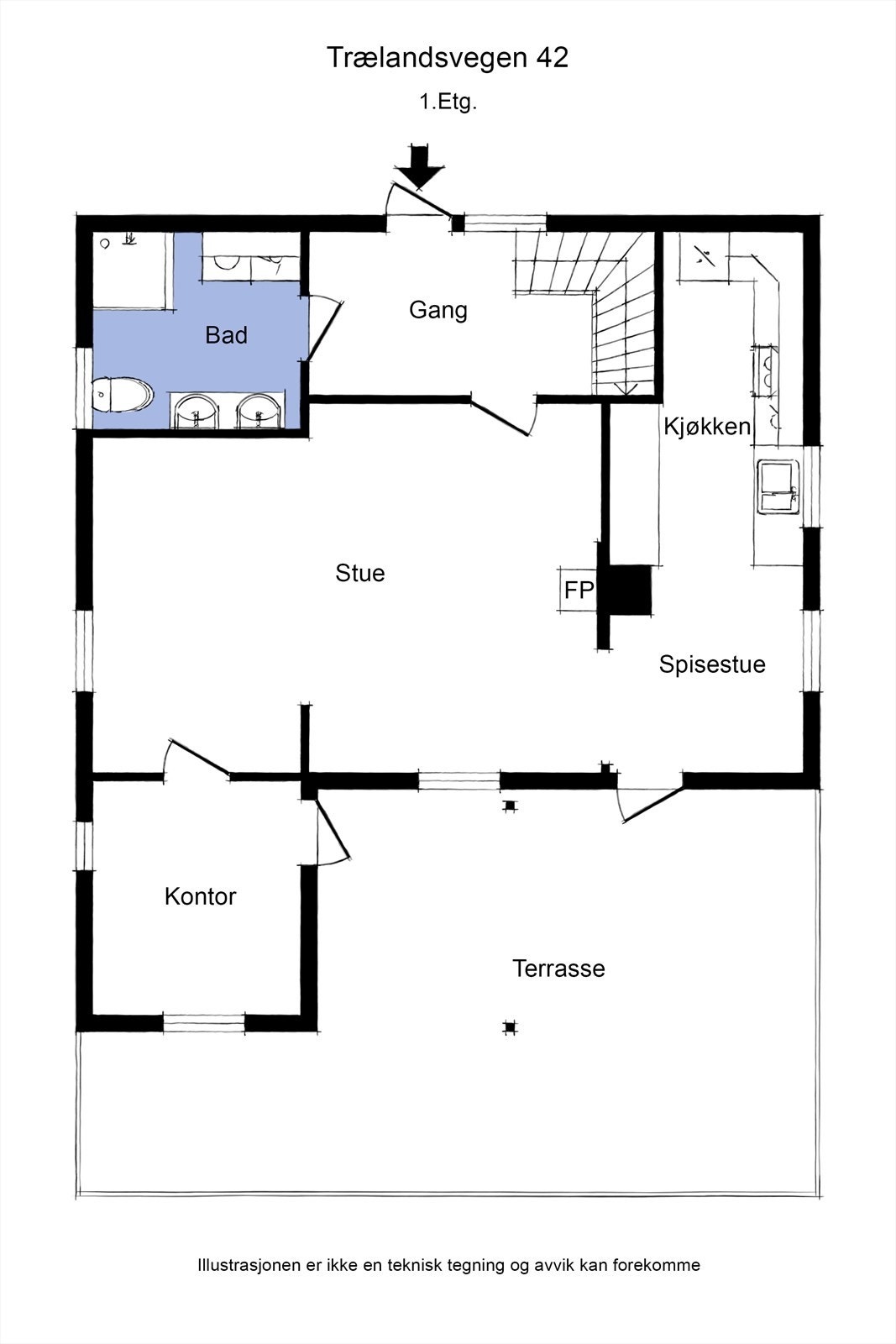 Planløsning 1. etasje. Galleribilde