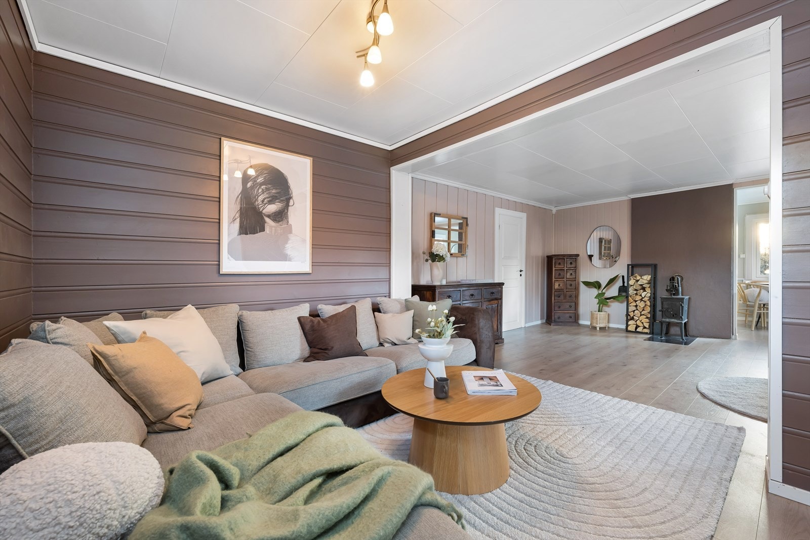 Koselig sofakrok i stuen. Galleribilde