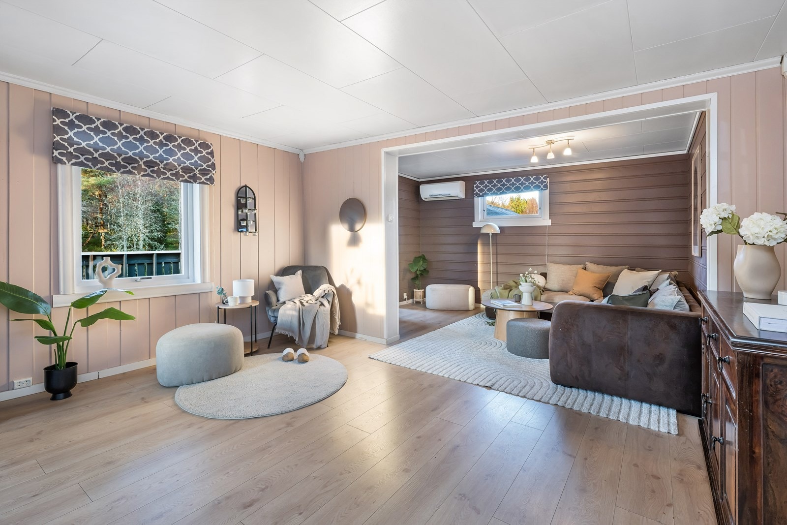 Varmepumpe og vedovn gir god varme på kalde vinterdager. Galleribilde