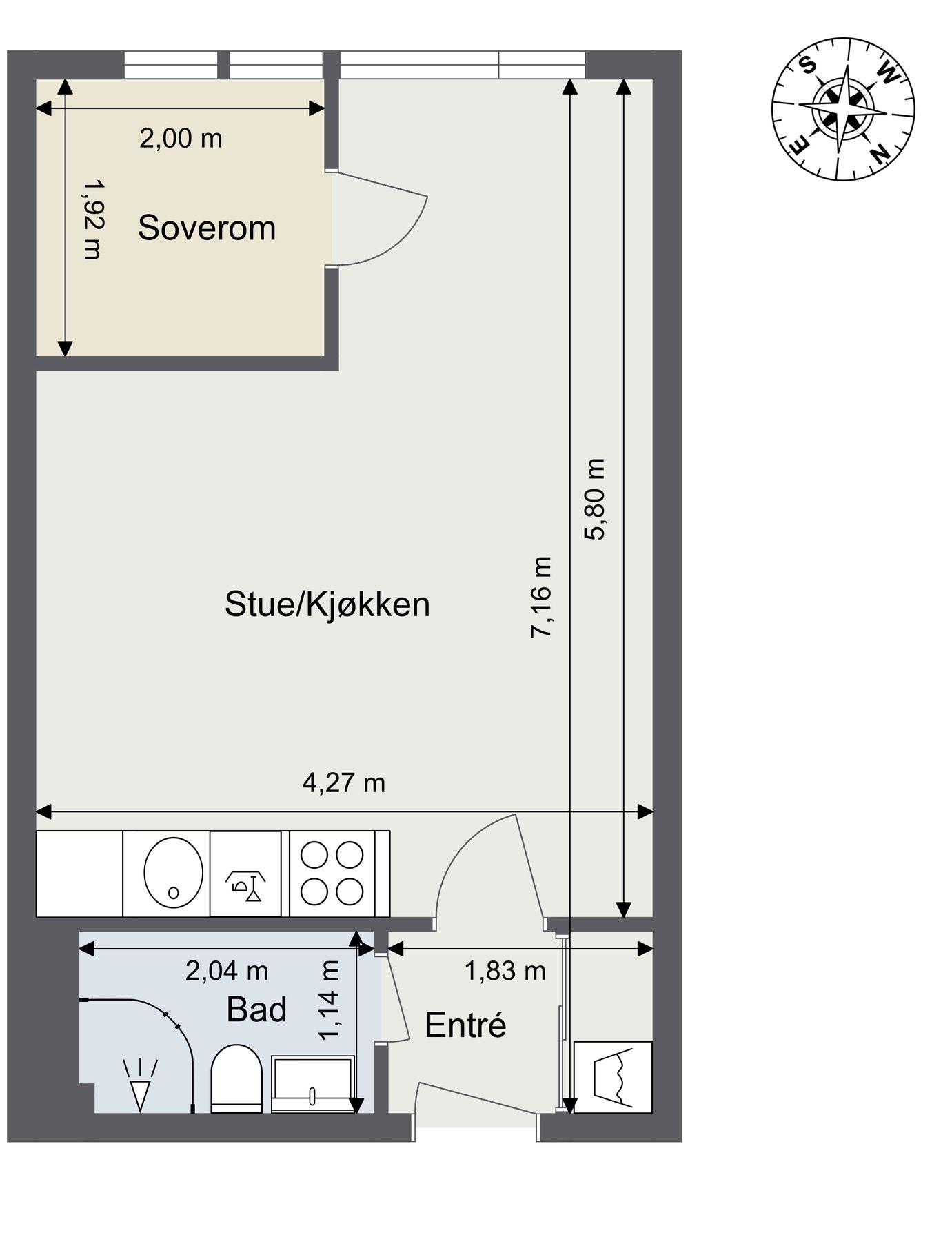 Plantegning. Skissen er ikke målbar og avvik kan forekomme. Galleribilde