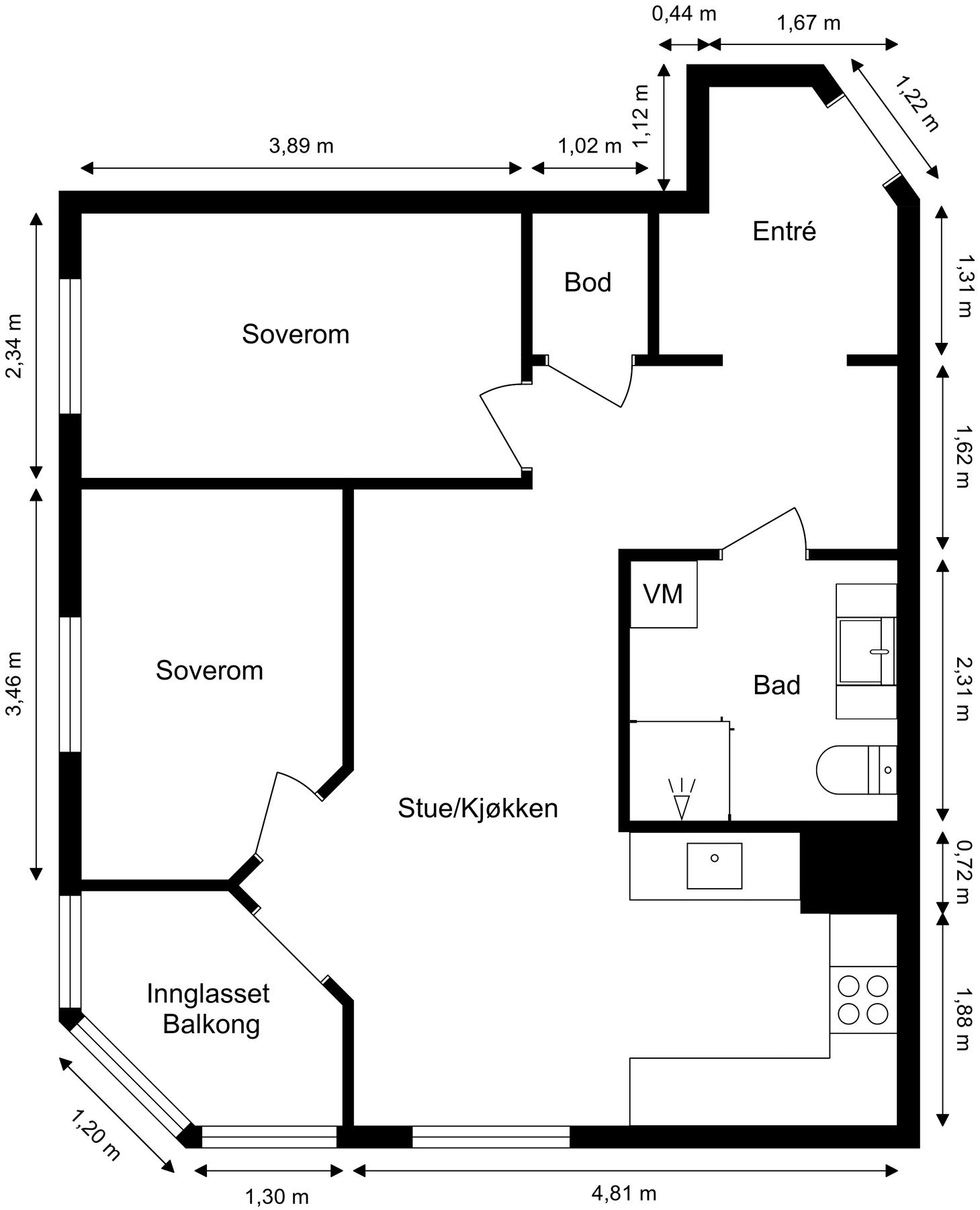 Boligens planskisse Galleribilde