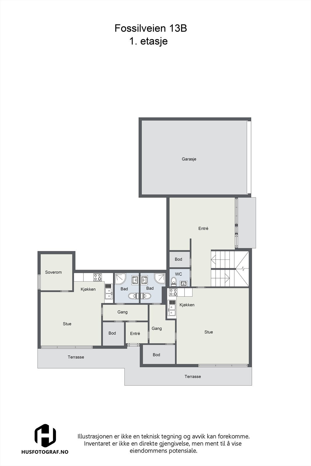 Plantegning 1etg Galleribilde