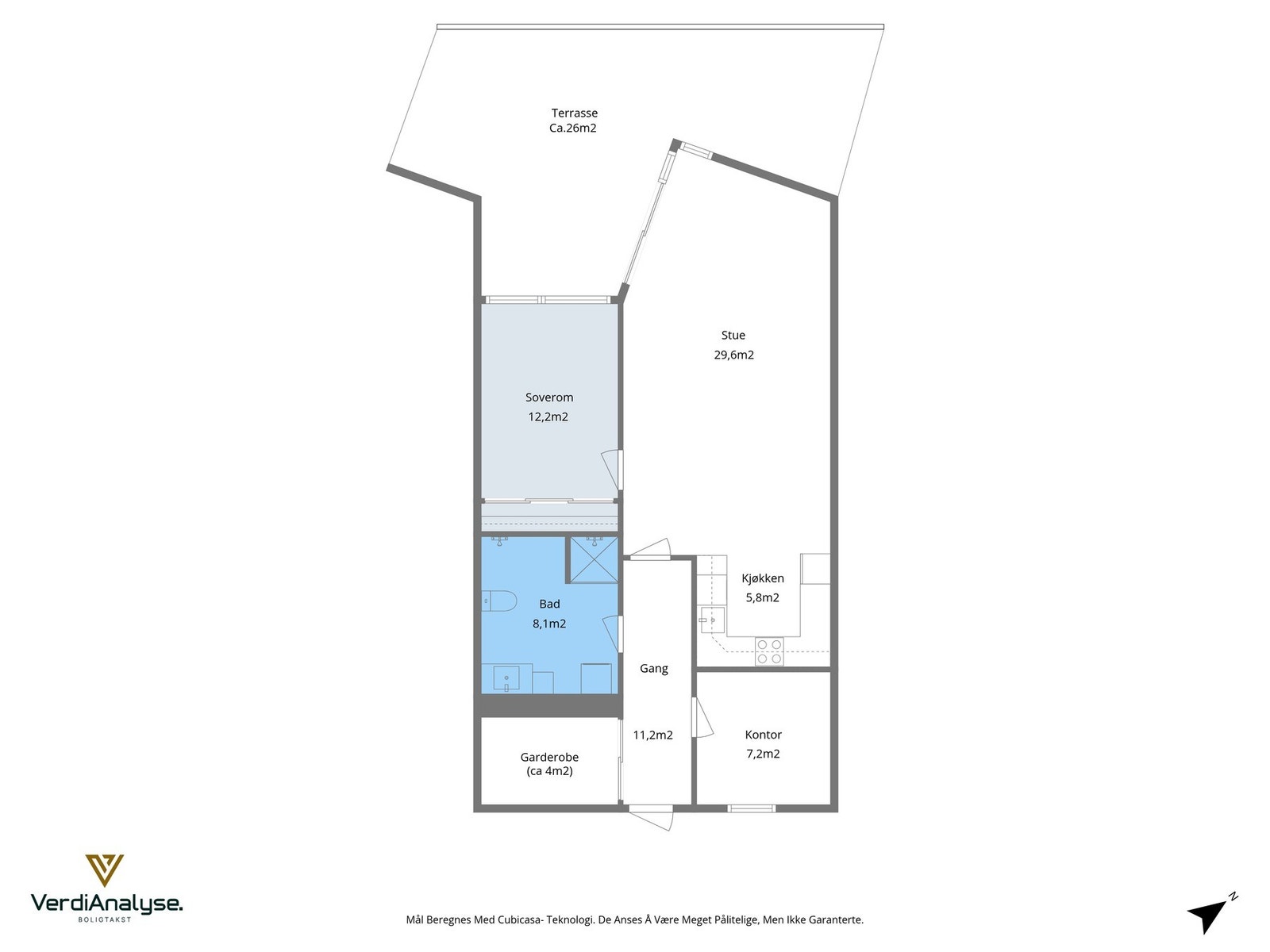 Planskisse med areal. Galleribilde