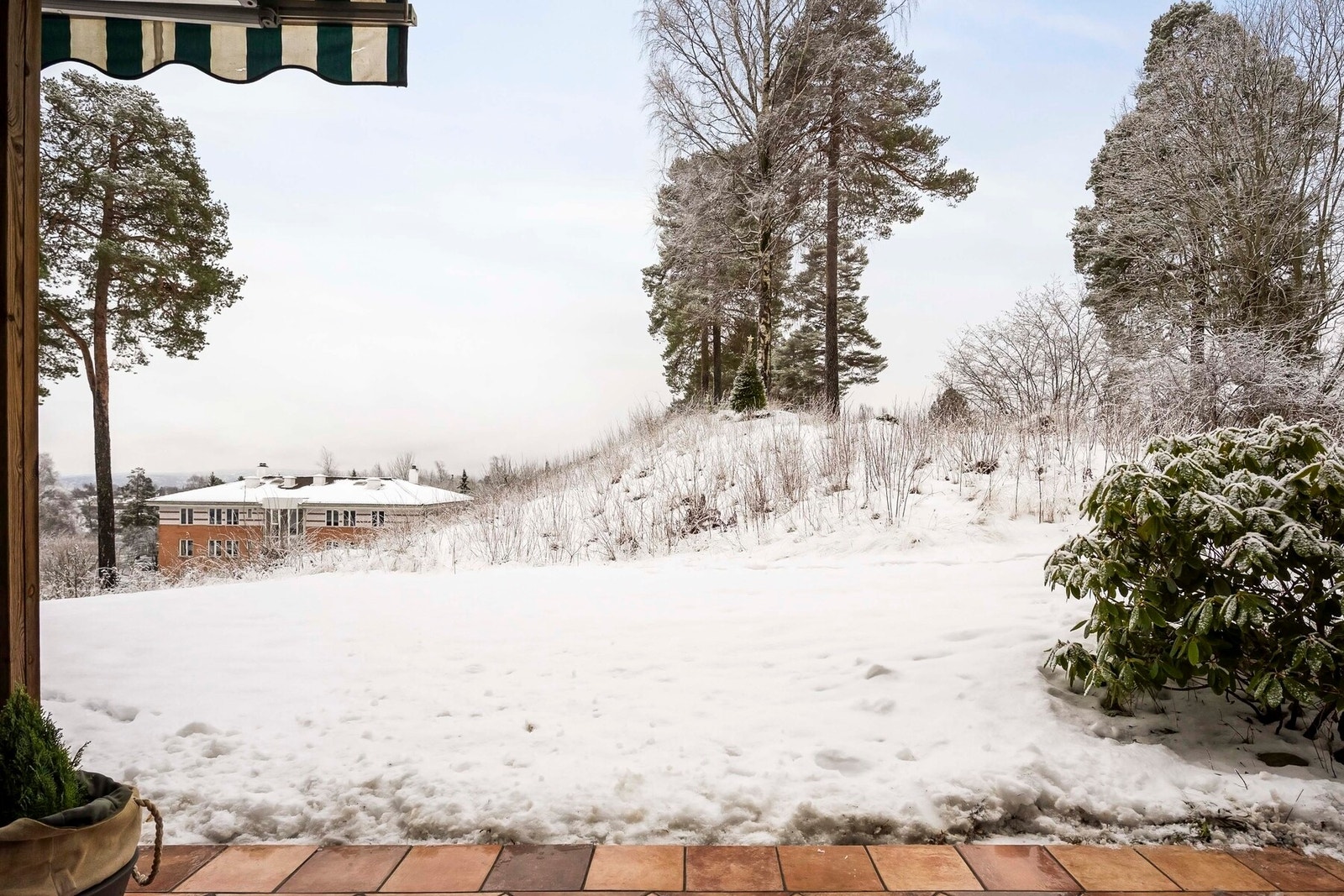 Markterrassen vender mot sydvest og byr på gode solforhold med sol fra ca. kl. 10/11.00 til solnedgang på sommerstid. Galleribilde