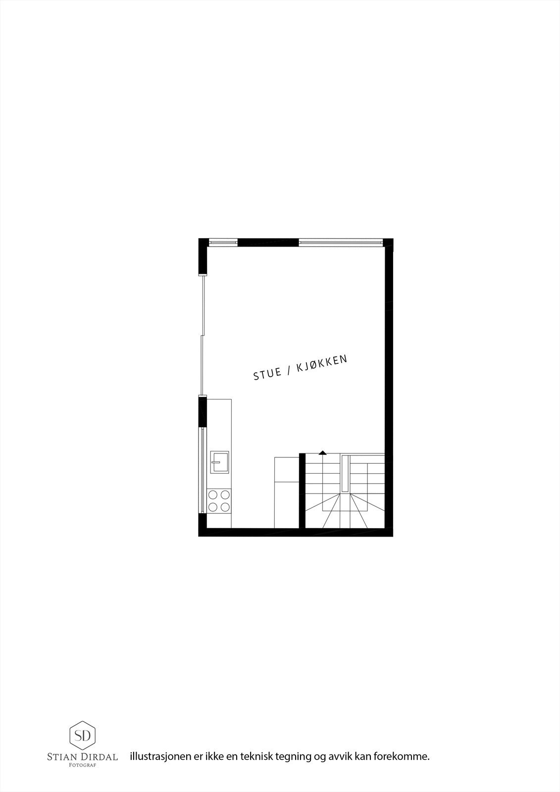 Utleiehusets 2. etasje med trivelige oppholdsrom. Galleribilde