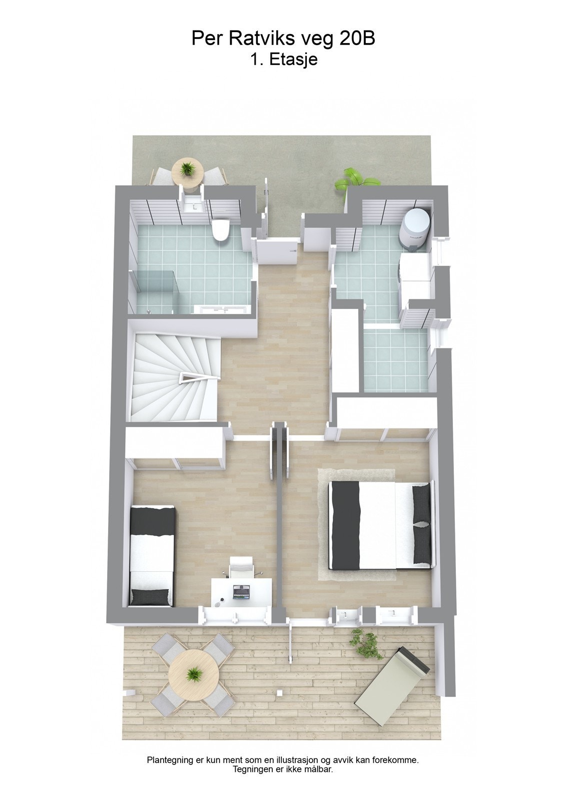 Planskisse 3D - 1. etasje Galleribilde