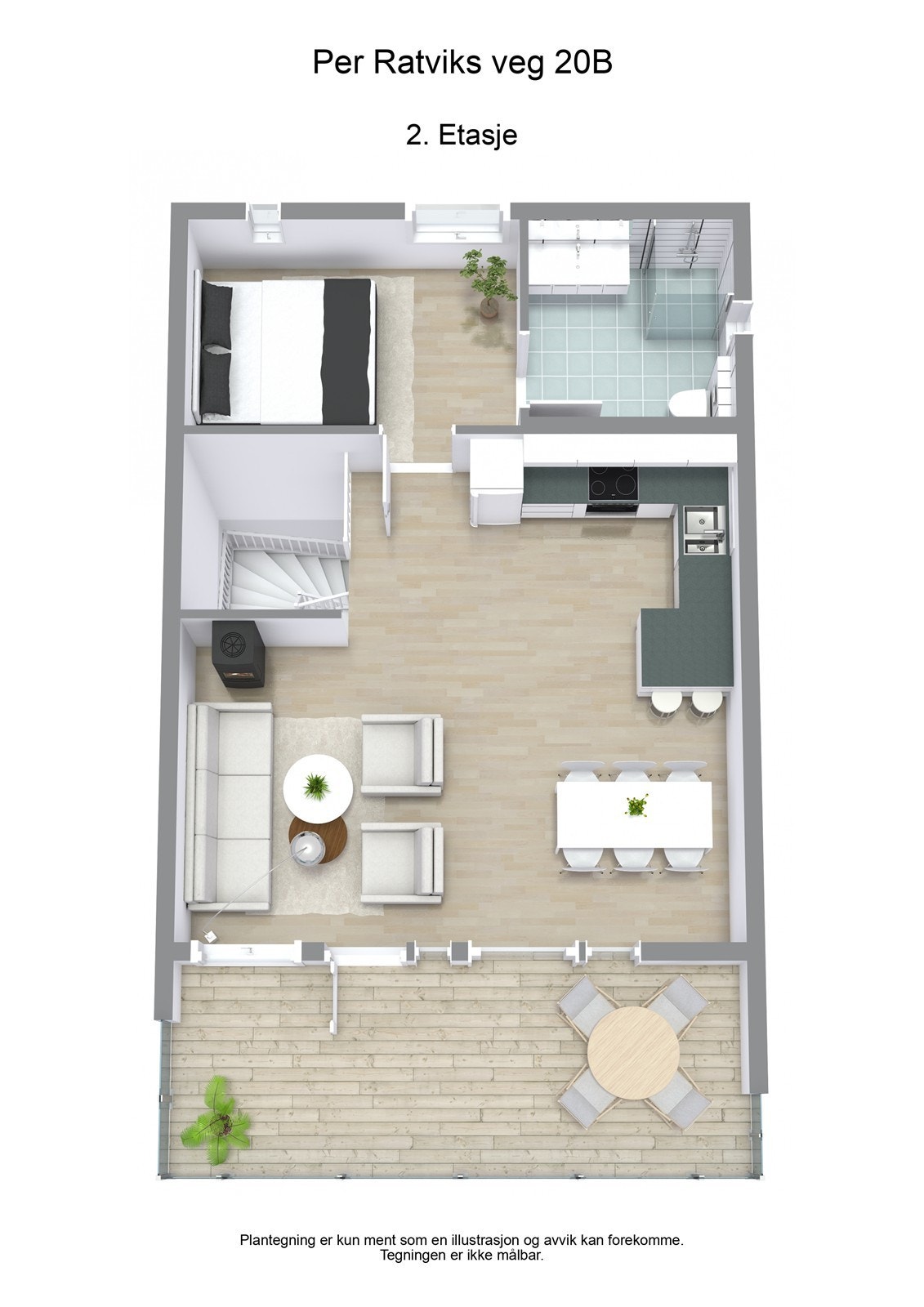 Planskisse 3D - 2. etasje Galleribilde