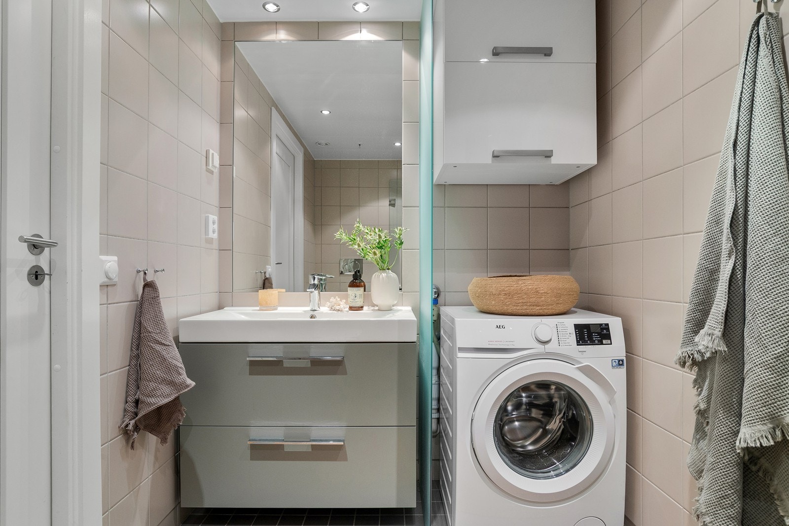 Det er varmekabler i gulvet på baderommet. Galleribilde