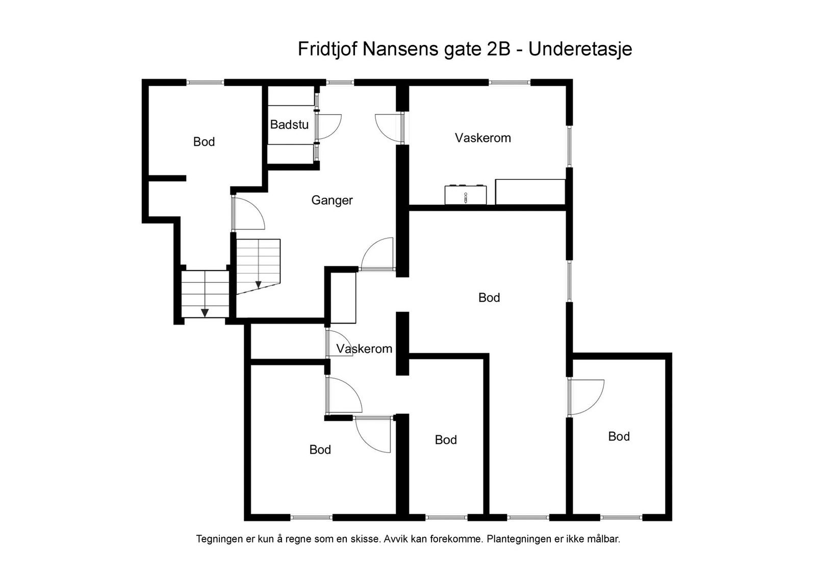 Plantegning underetasje Galleribilde