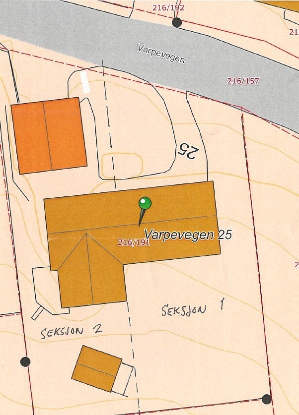 Inndeling av tomt - snr. 1 til høyre Galleribilde