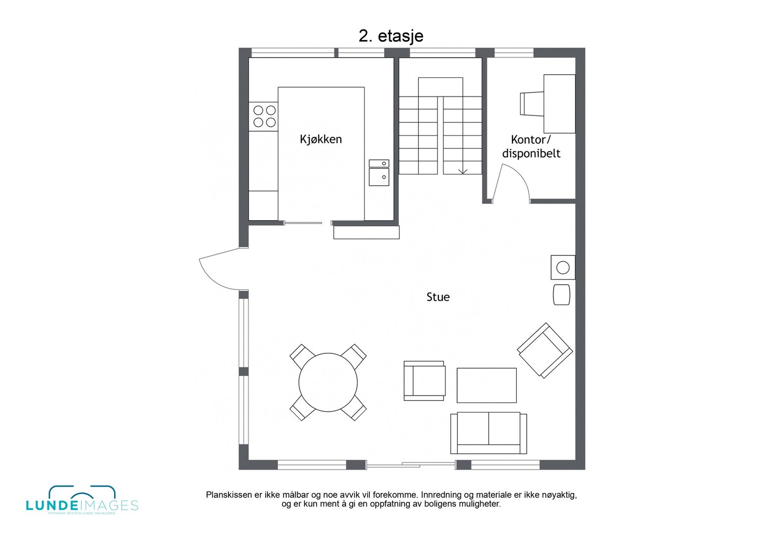 Planskisse 2. etasje - Ikke målbar Galleribilde