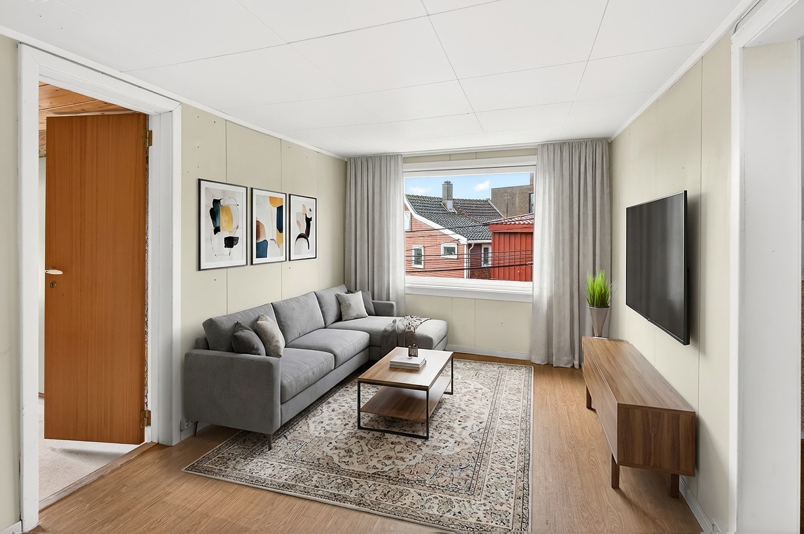 Loftstua fungerer ypperlig til en tv-stue (Bildet er digitalt innredet) Galleribilde