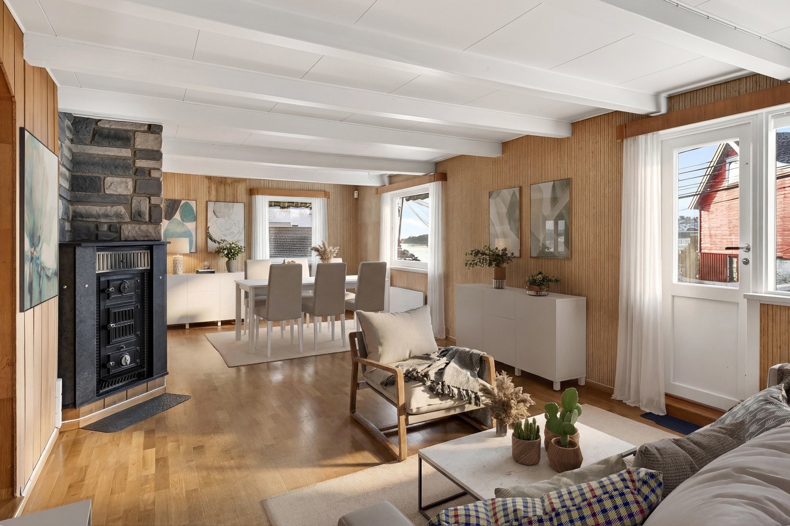 Koselig stue med flere innredningsmuligheter. (Bildet er digitalt innredet) Galleribilde