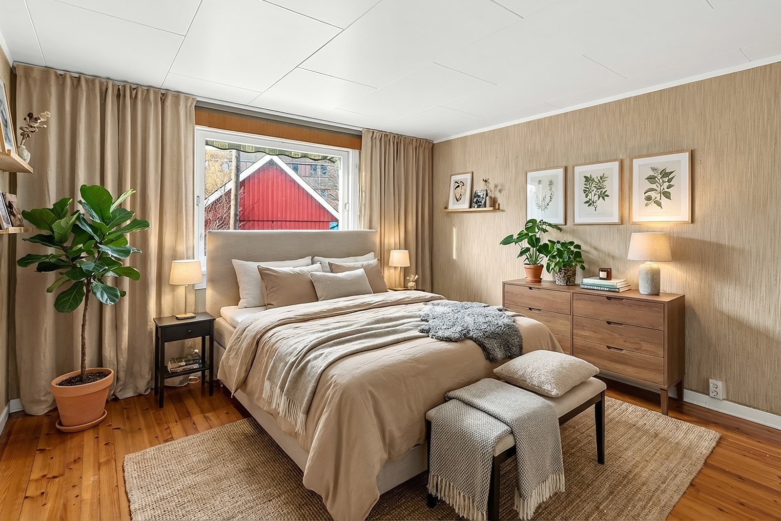 Soverom 1 i god størrelse (Bildet er digitalt innredet). Galleribilde