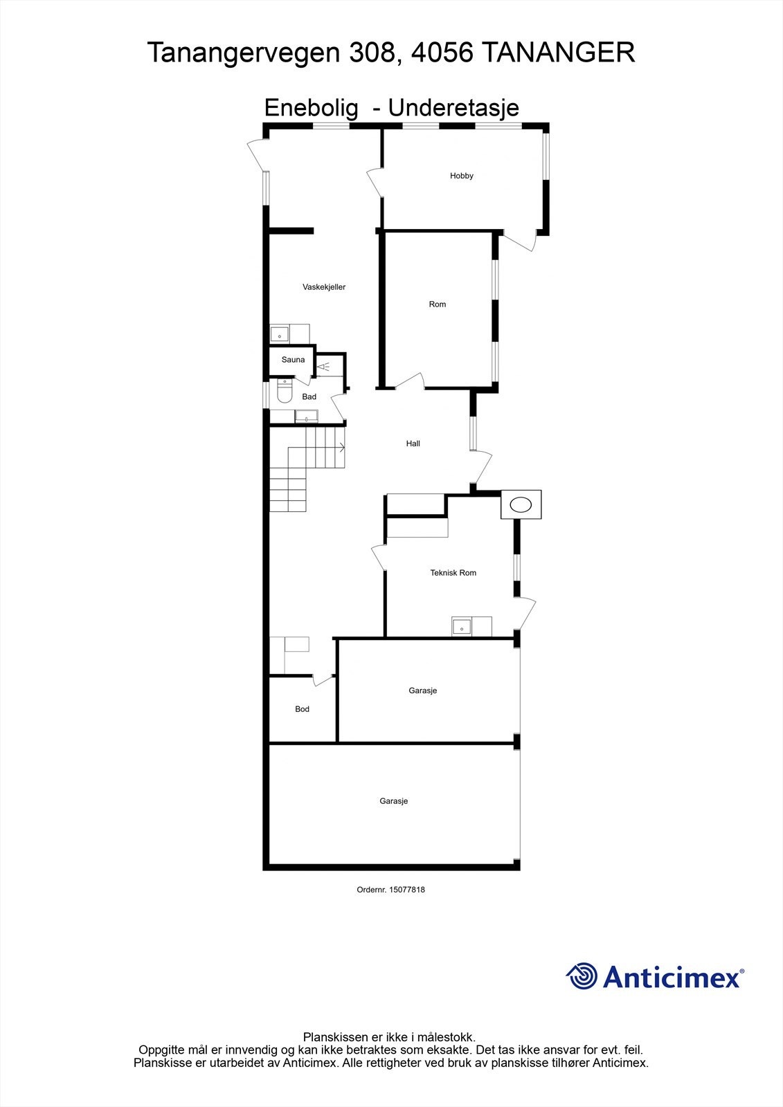 Plantegning underetasje. Galleribilde