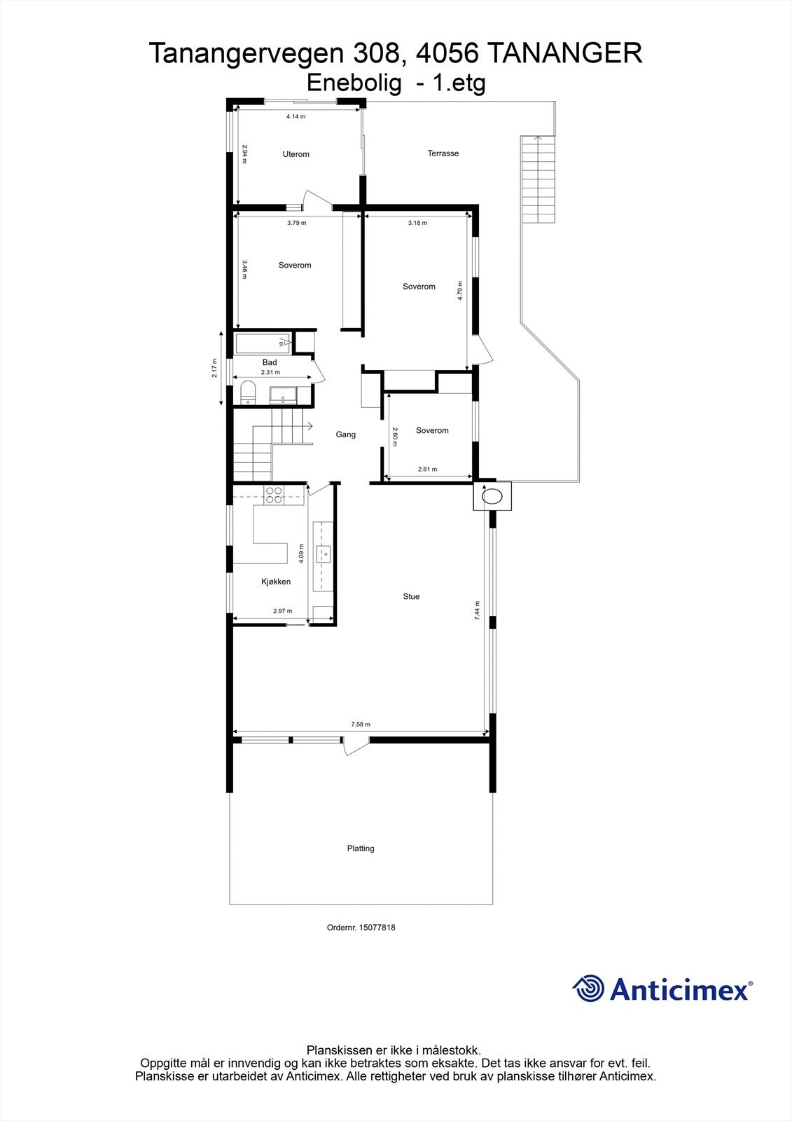 Plantegning hovedetasjen. Galleribilde