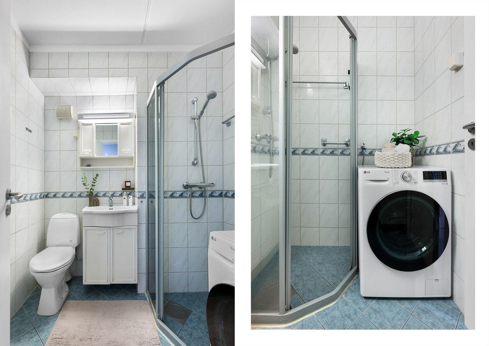 Det er praktisk opplegg for vaskemaskin i leiligheten. Galleribilde