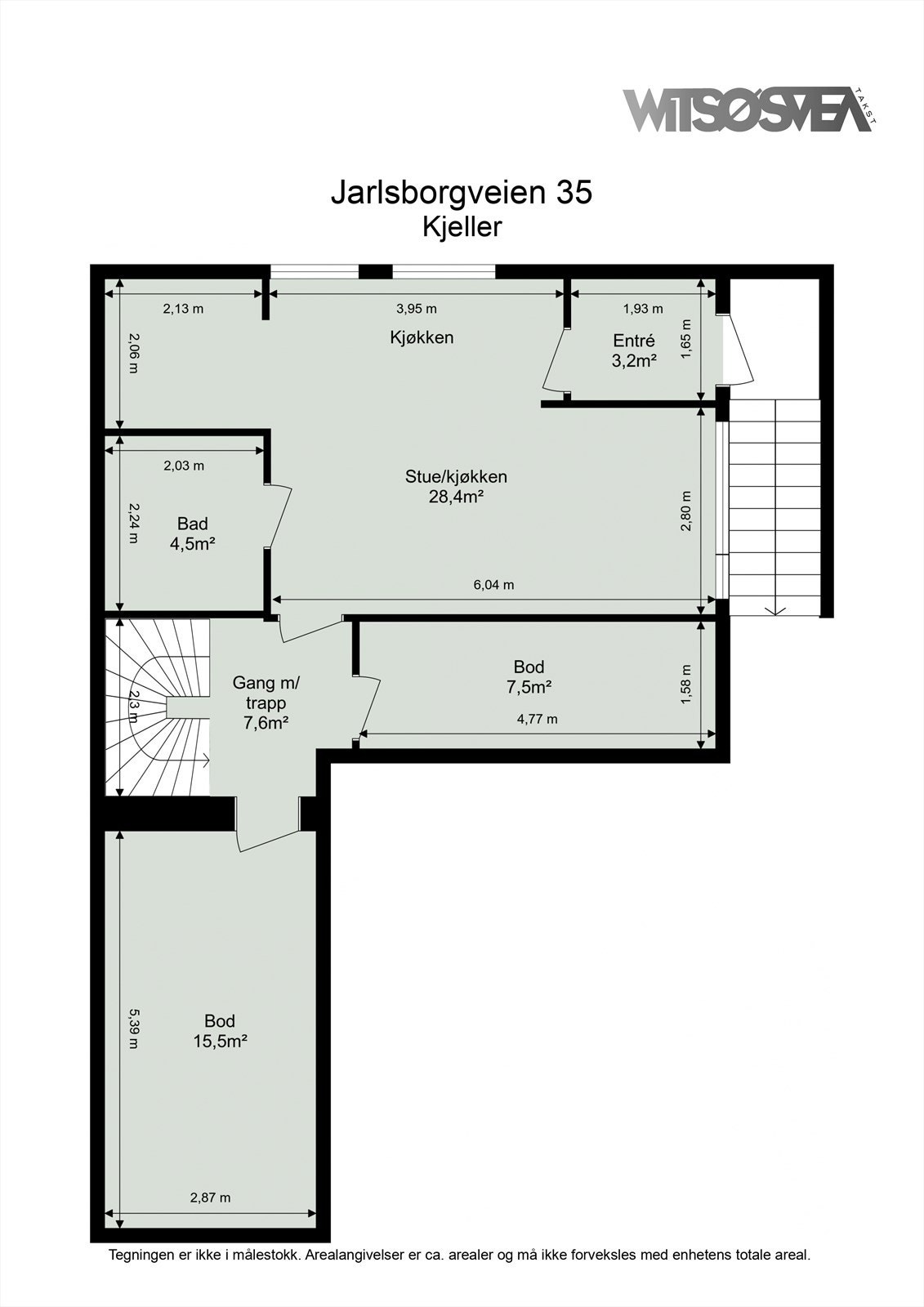 Planskisse kjeller. Galleribilde