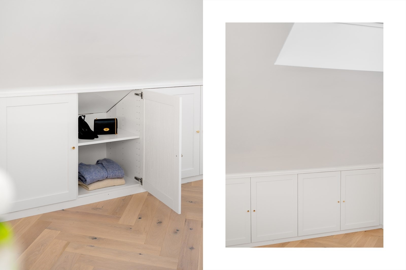 - Skråtaket er godt utnyttet med praktisk oppbevaring - Galleribilde