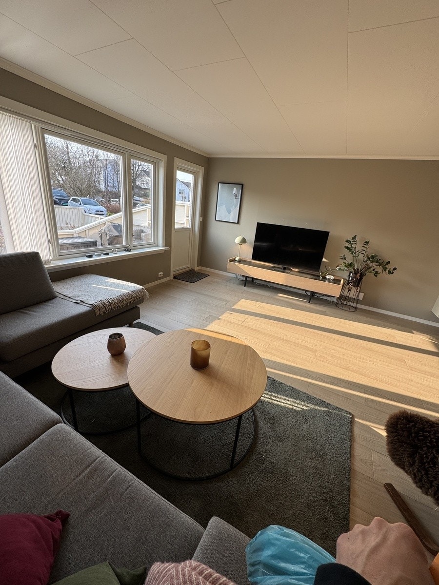 Stue med 55tommer tv Galleribilde