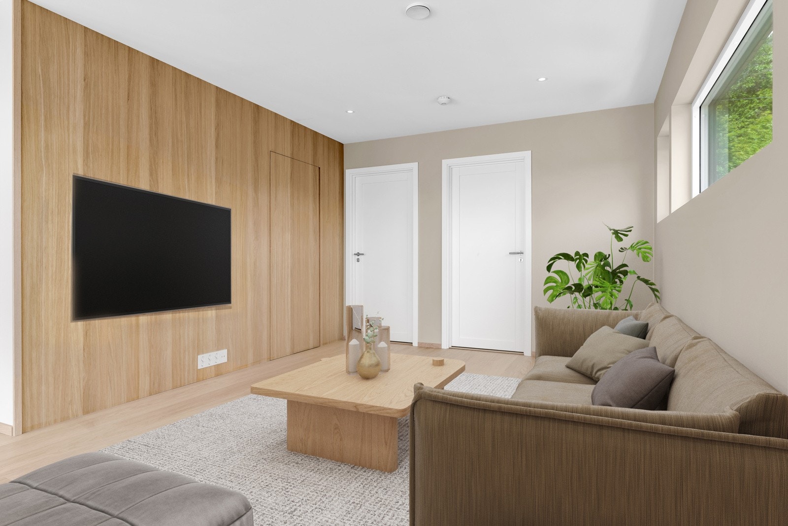 Møbleringsforslag TV-stue (digitalstyling) Galleribilde