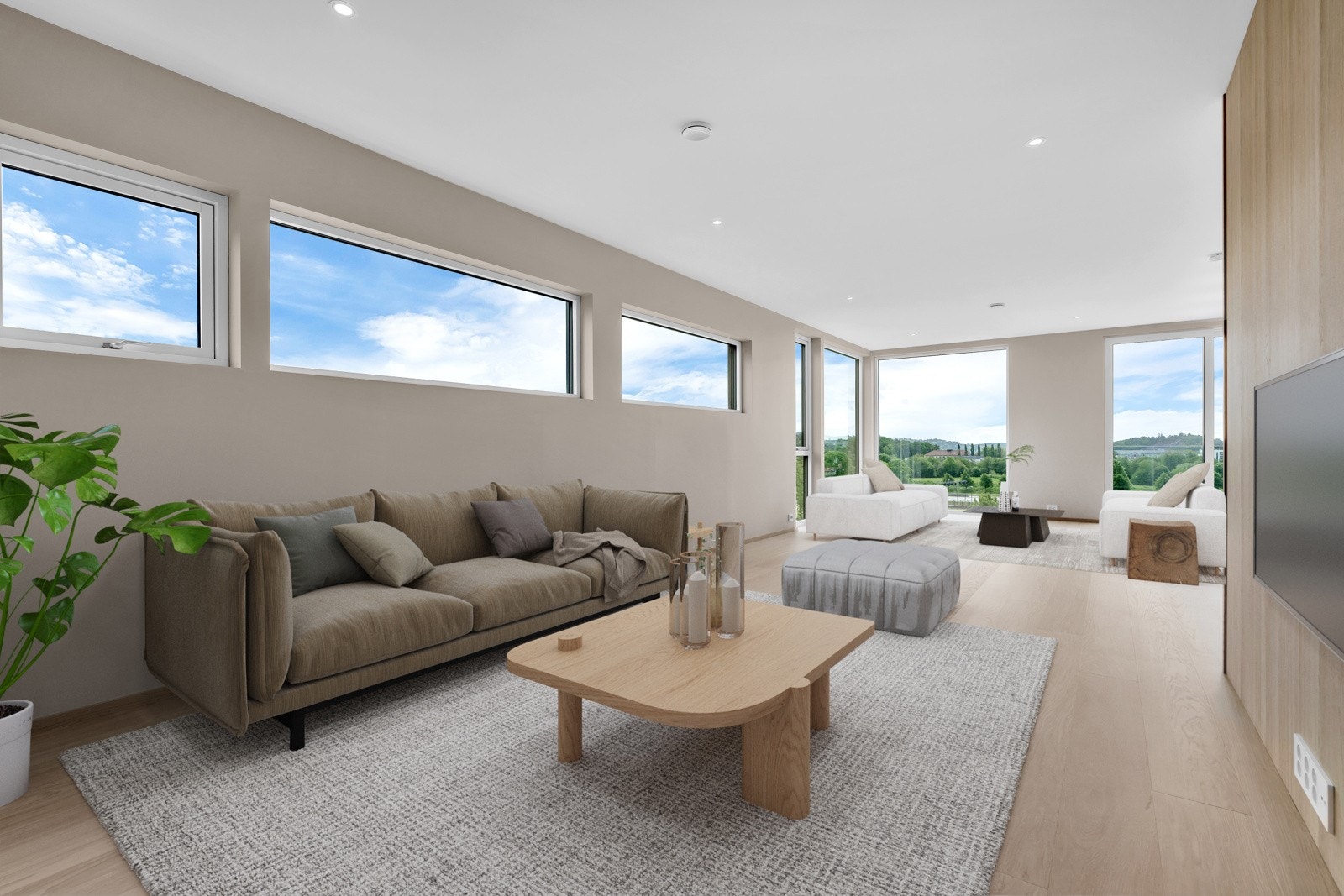 Møbleringsforslag TV-stue (digitalstyling) Galleribilde