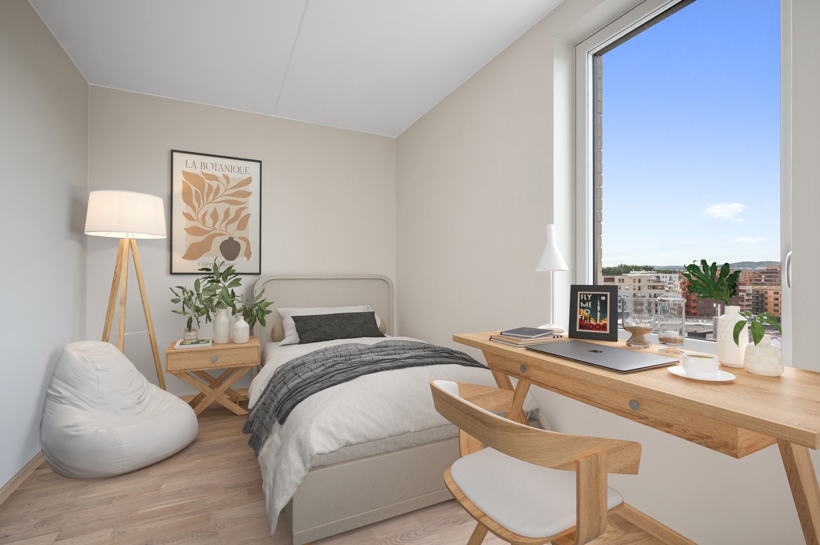 Soverom nr. 3. Bildet er virtuelt møblert. Galleribilde