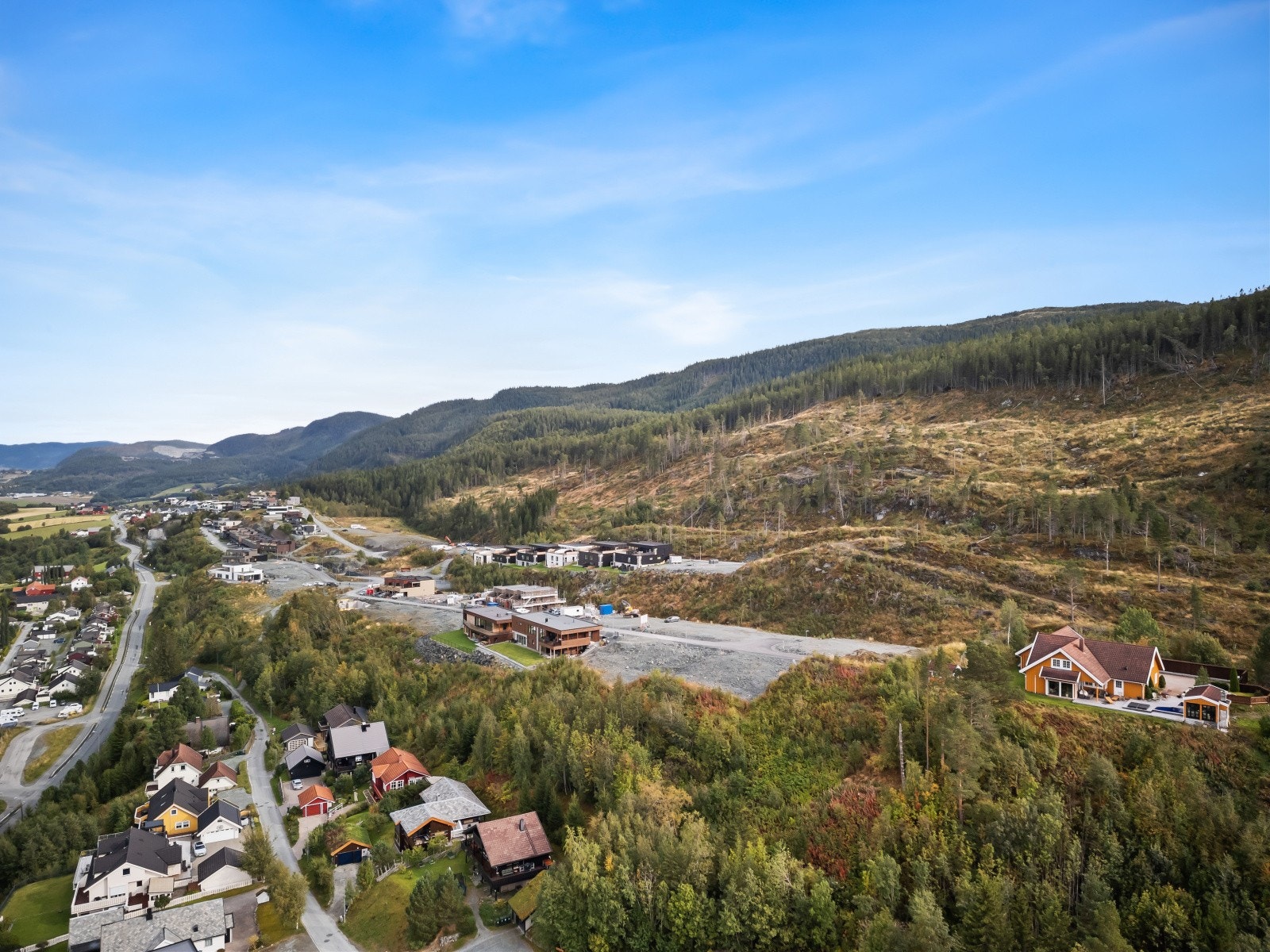 Det er klargjort med vann, avløp, strøm og fiber fram til tomtegrensen. Galleribilde