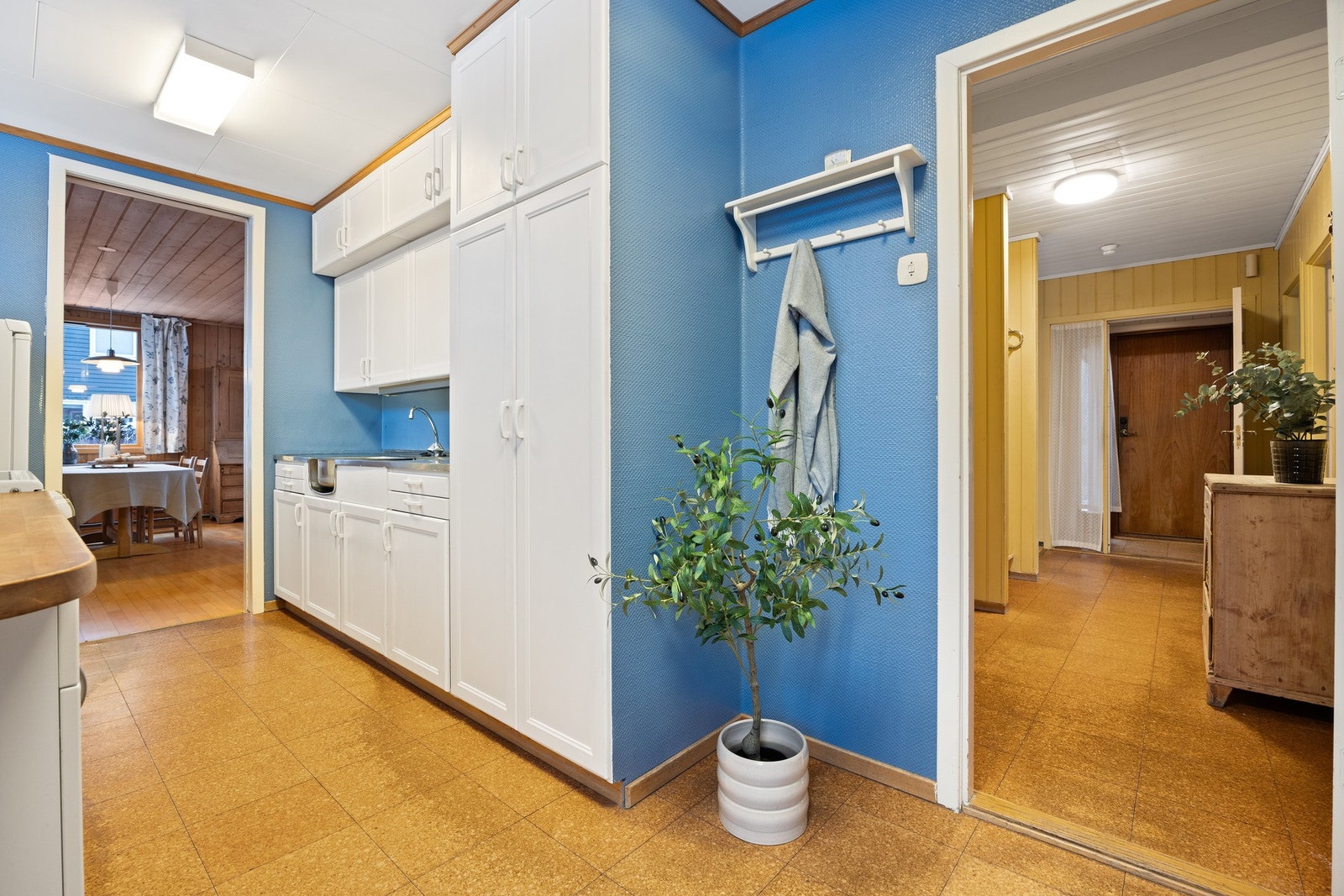 Her kan en åpne opp mer og dermed få et større kjøkken inn mot stuen Galleribilde