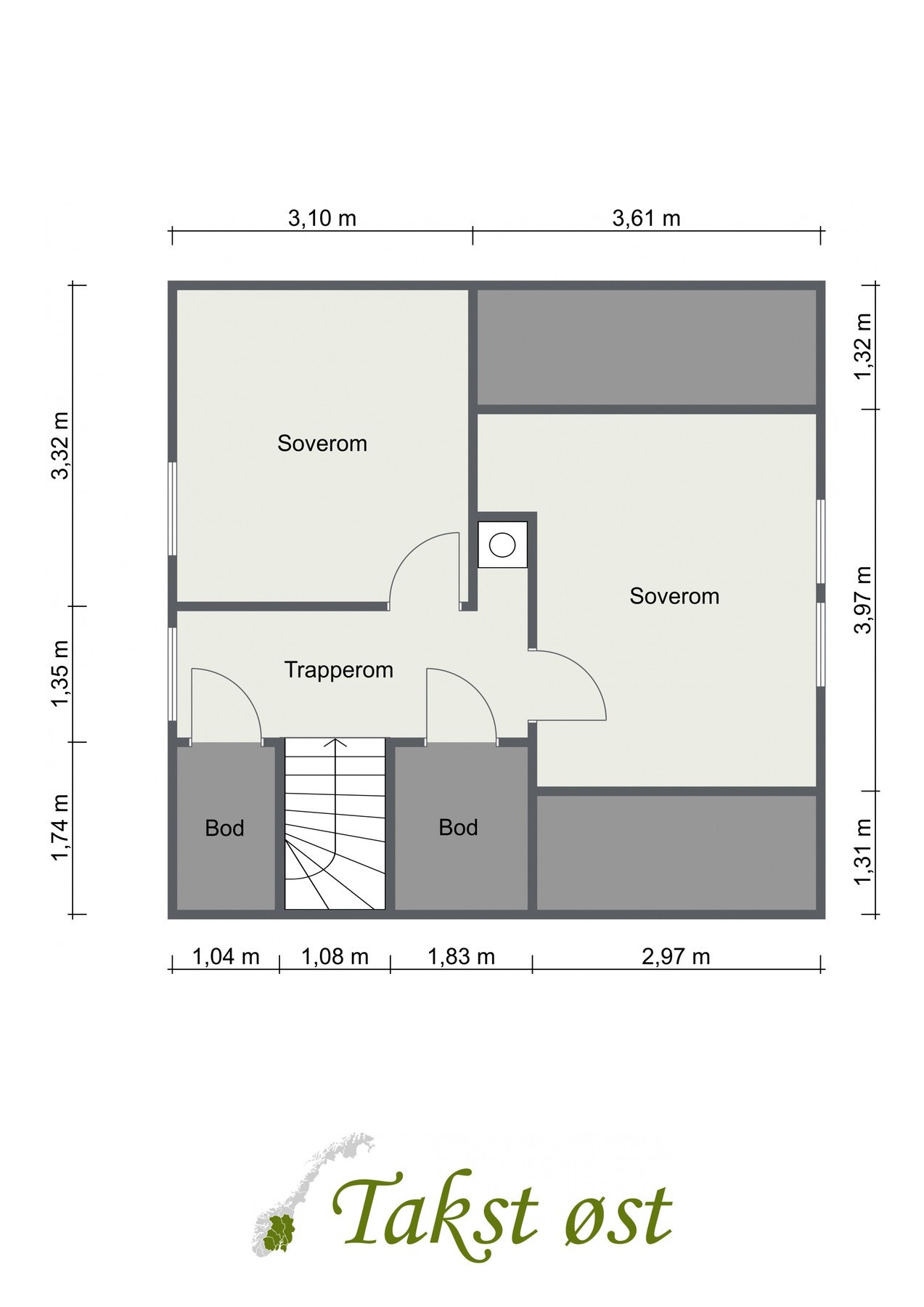Videre beveger vi oss over til 2. etasje. Plantegning for 2.etasje. Galleribilde