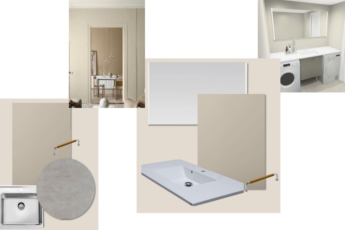 Kjøkken og baderomsinnredning - interiørstil Linstow - Se prospekt for oversikt. Galleribilde