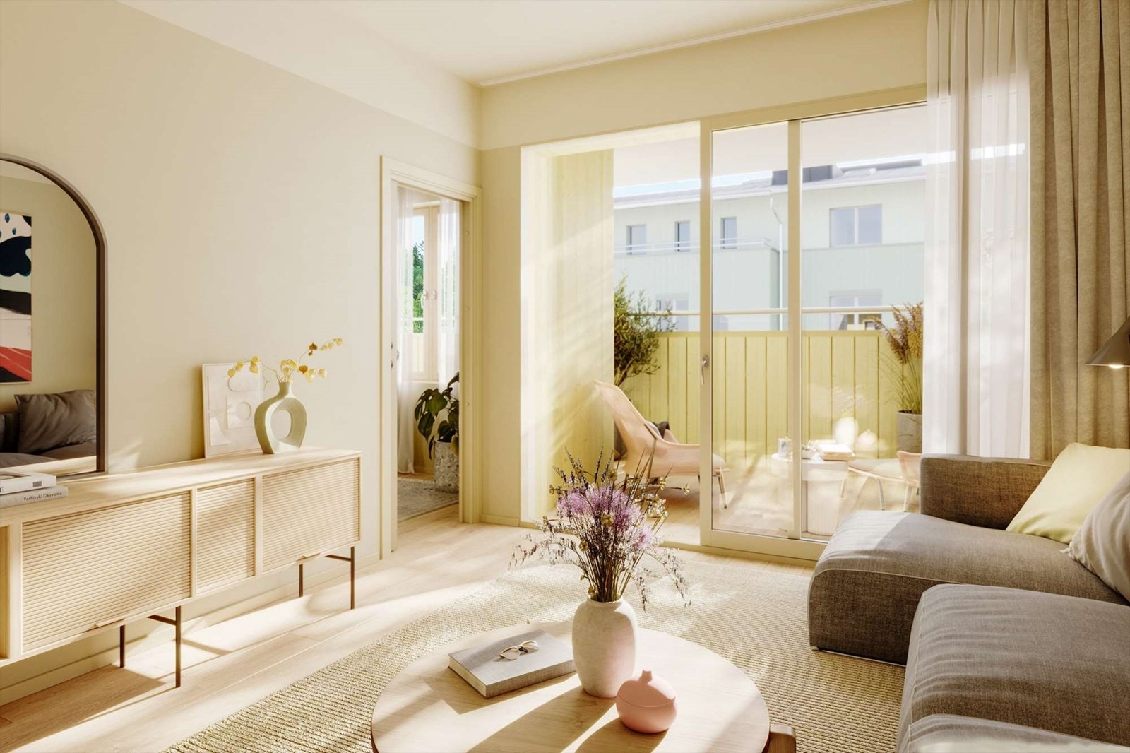 Romslig stue m/utgang til ca. 13,5 kvm balkong i 2. etg. Galleribilde