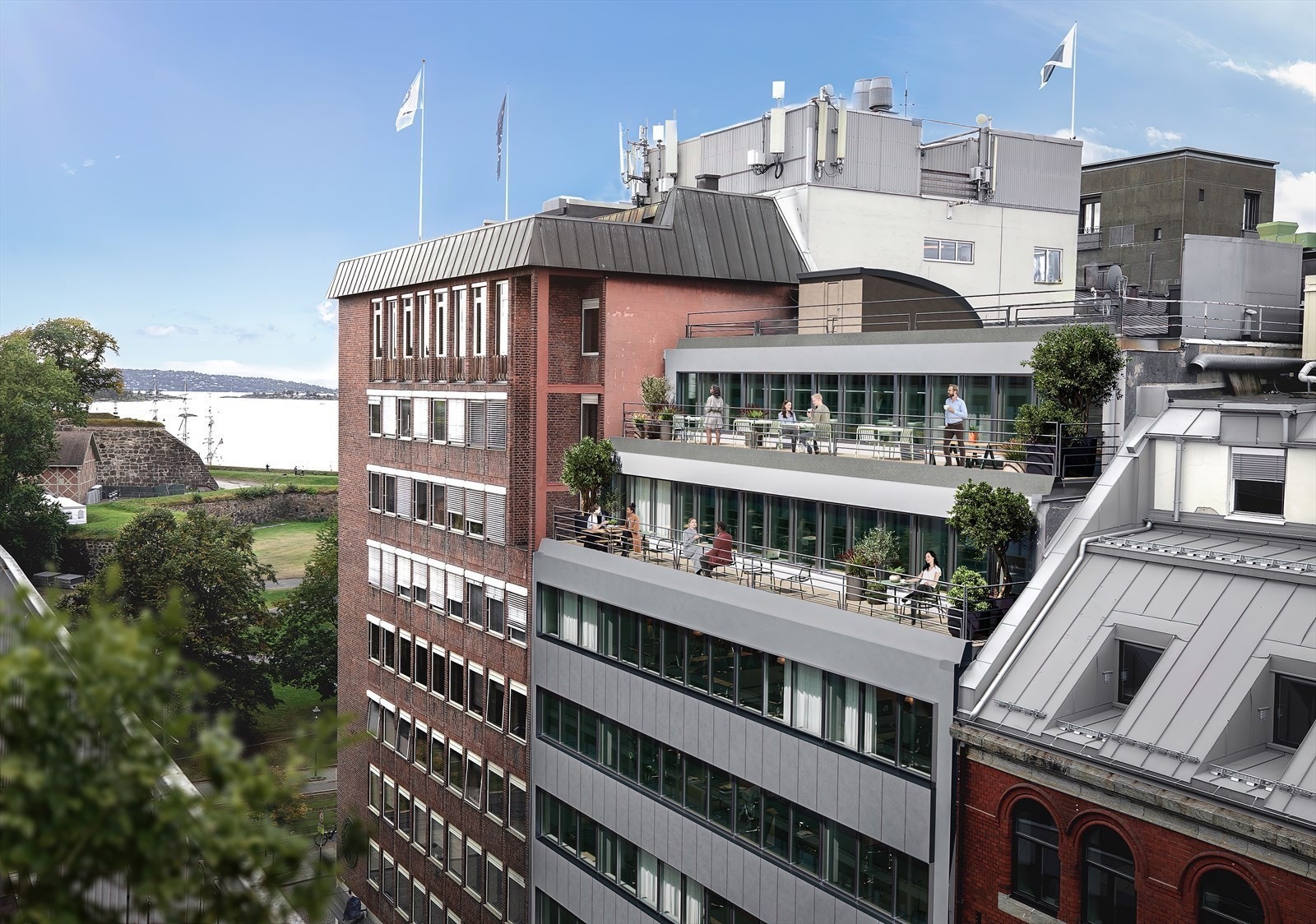 Egen terrasse med fantastisk utsikt og gode solforhold Galleribilde