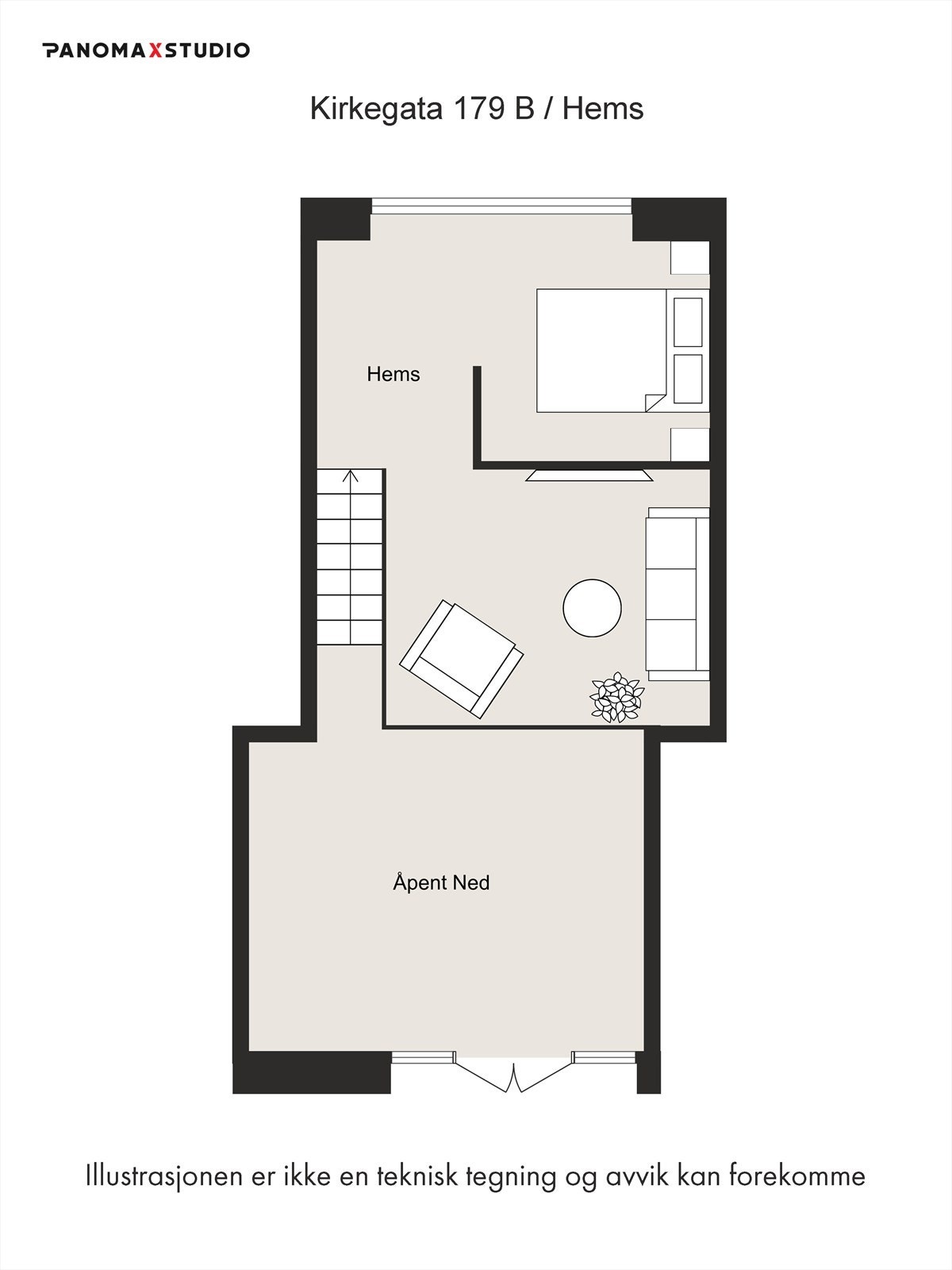 Planløsning hems. Galleribilde