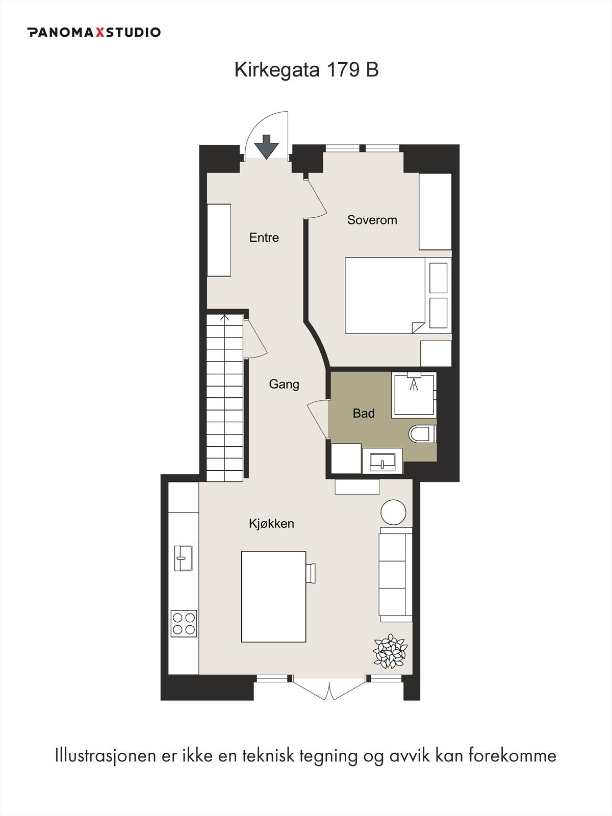 Planløsning hovedetasje. Galleribilde