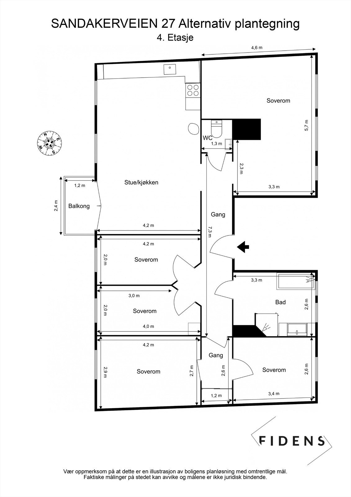 Alternativ plantegning Galleribilde