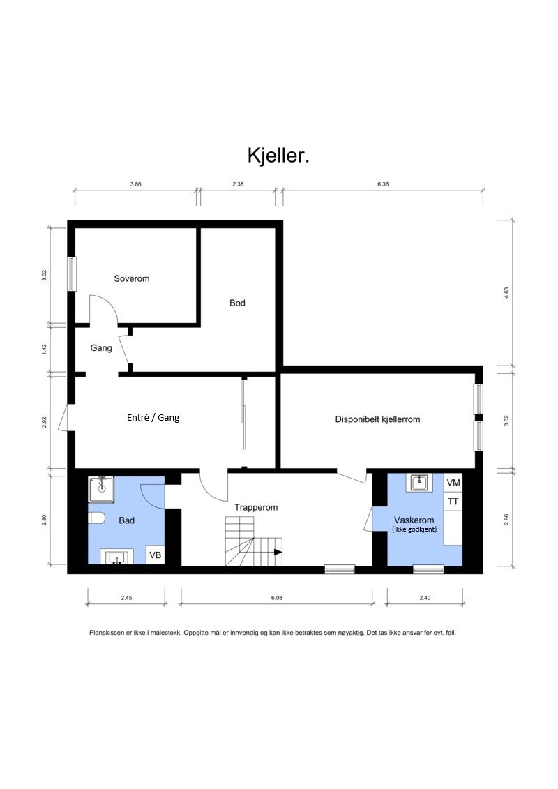 Plantegning kjeller. Galleribilde